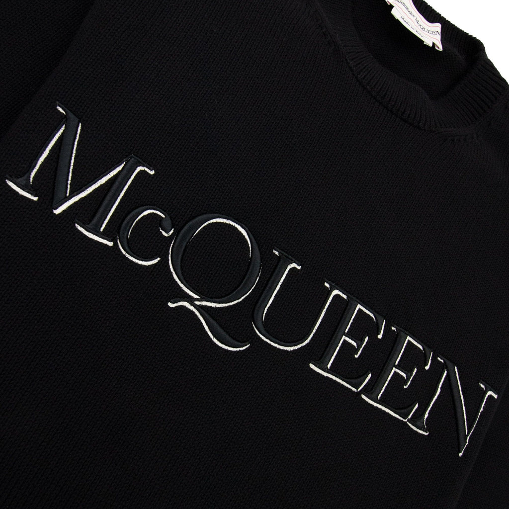 Alexander Mcqueen Embroidered Crew Neck Jumper Black 1011