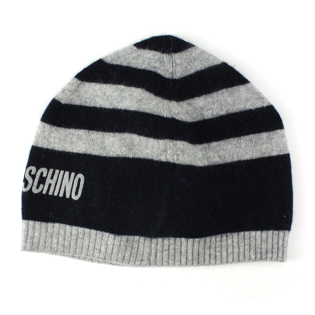 Love Moschino Logo Print Light Beanie Navy Grey