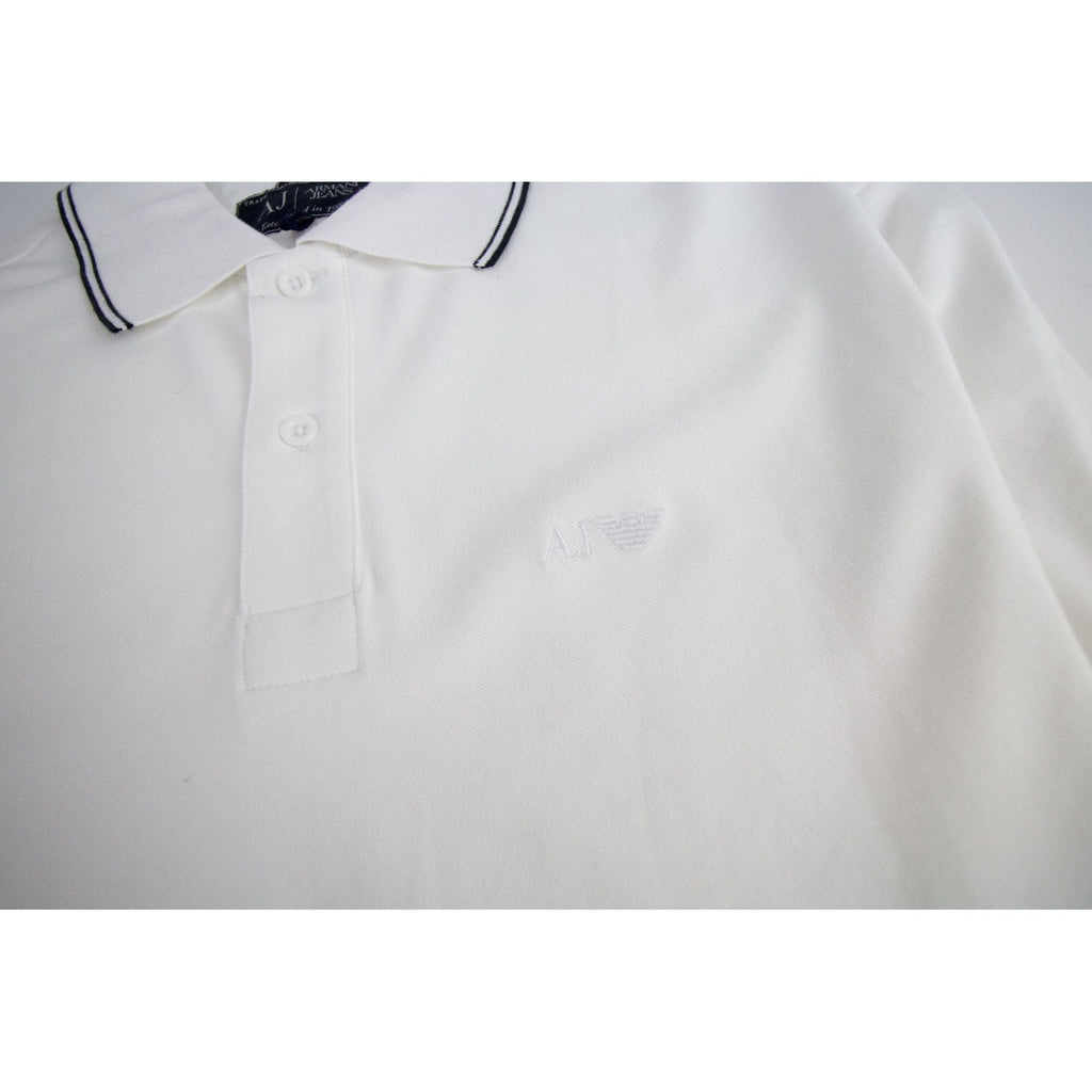 Armani Jeans Aj Embossed Logo L/s Polo White