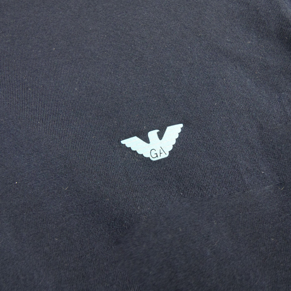 Emporio Armani Eagle Logo V Neck T Shirt Navy