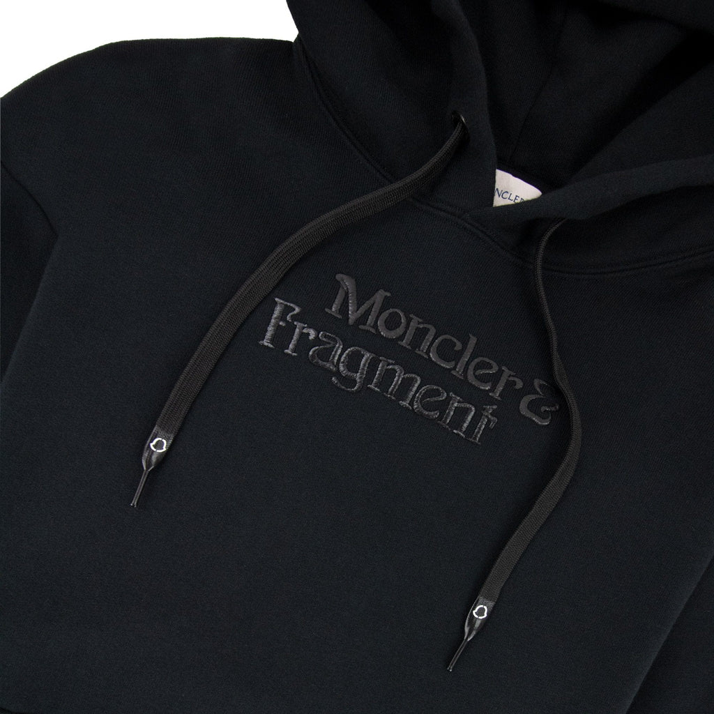 Moncler Embroidered Fragment Logo Hoodied Sweatshirt Black 999