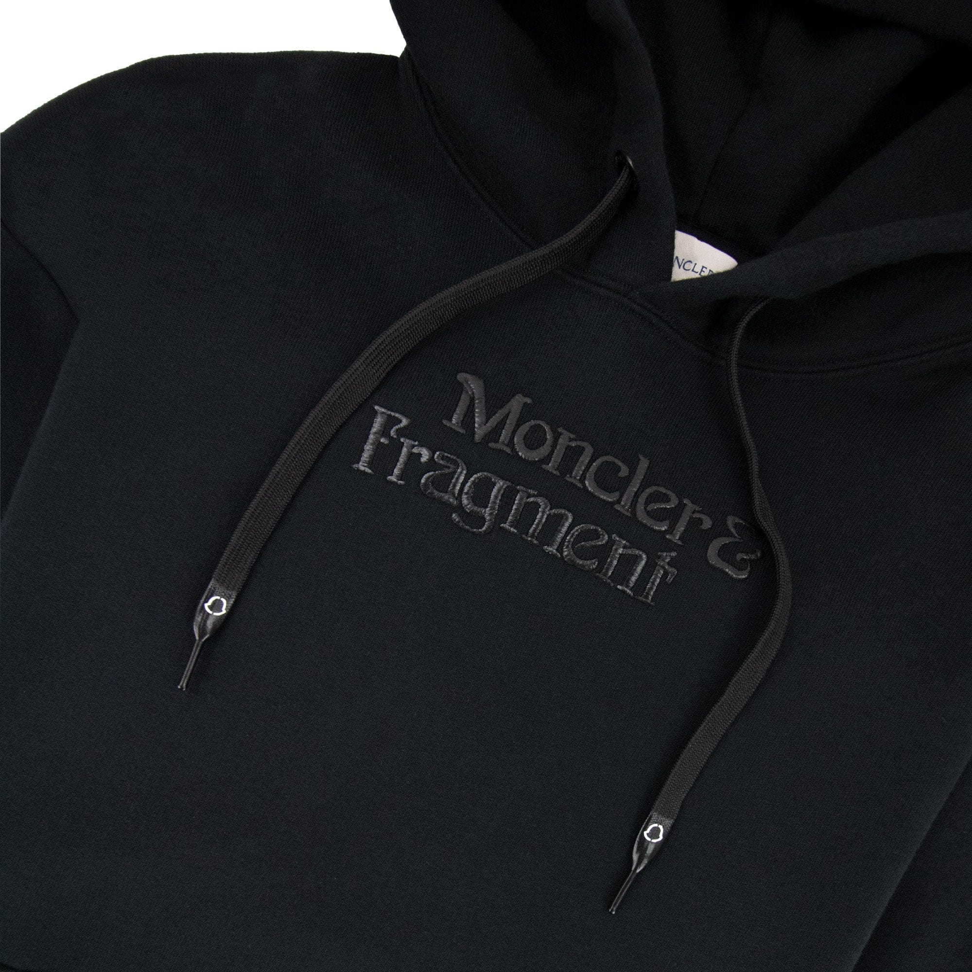 Moncler Embroidered Fragment Logo Hoodied Sweatshirt Black 999