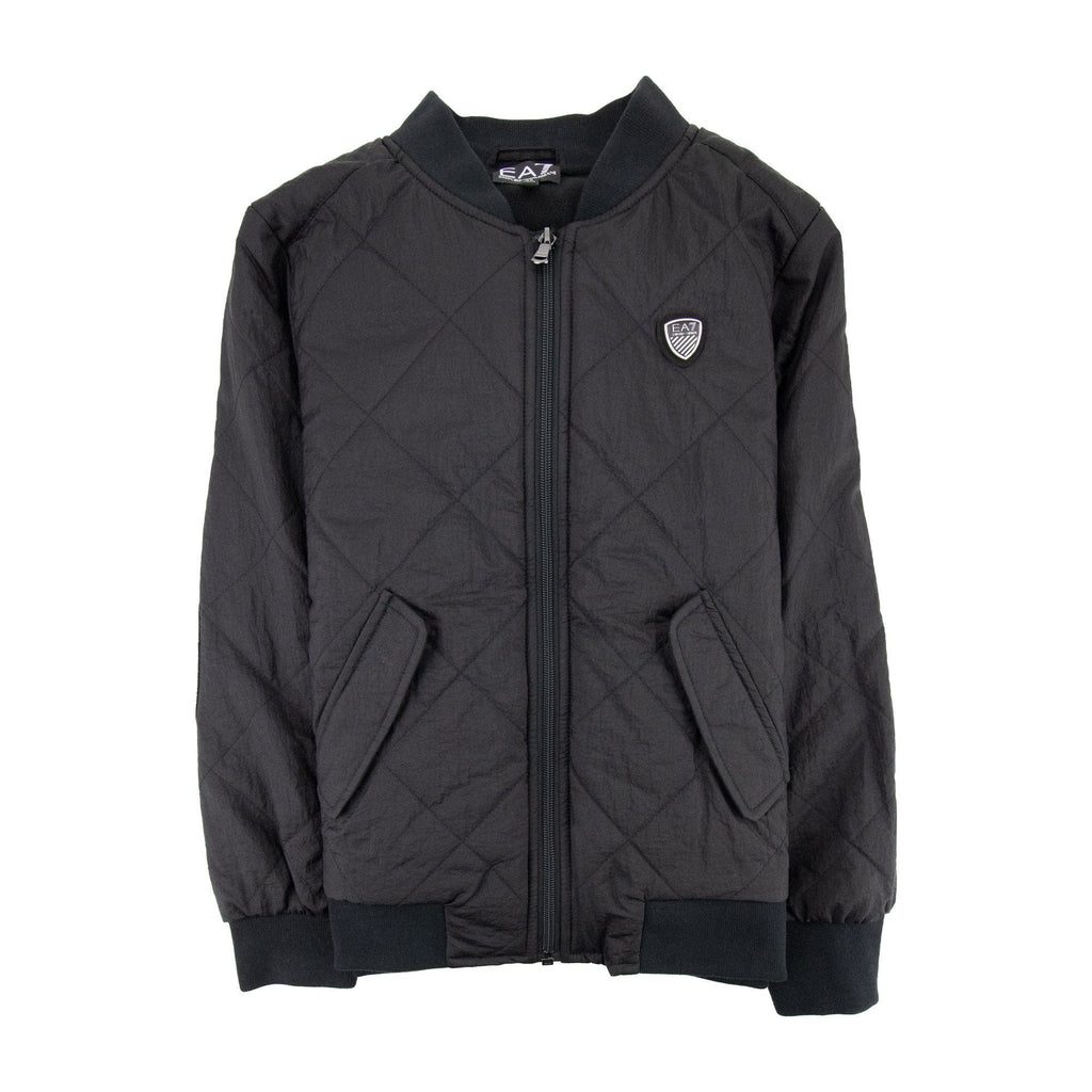 EA7 Junior Logo Shield Bomber Jacket Black