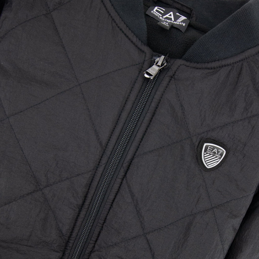 EA7 Junior Logo Shield Bomber Jacket Black