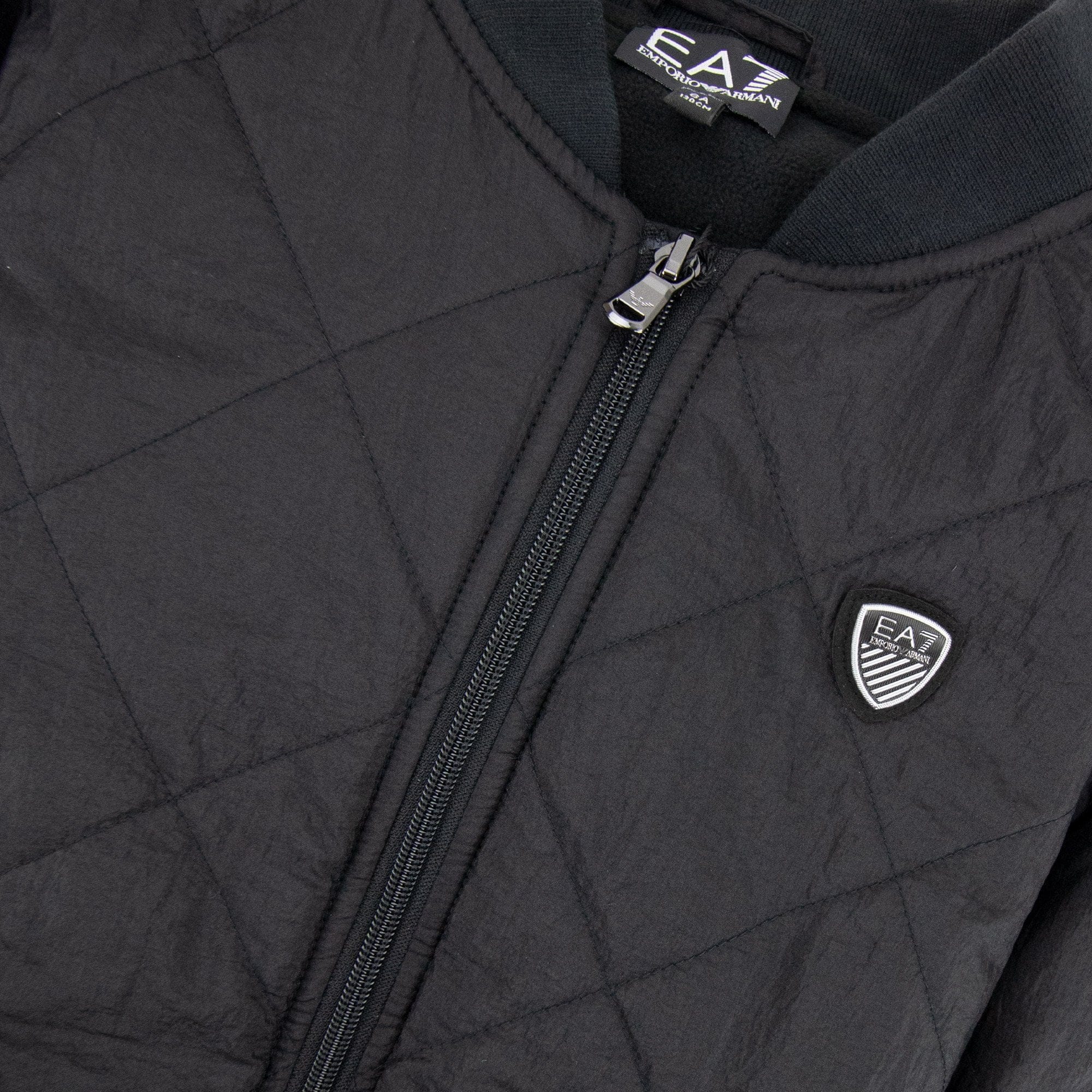 EA7 Junior Logo Shield Bomber Jacket Black