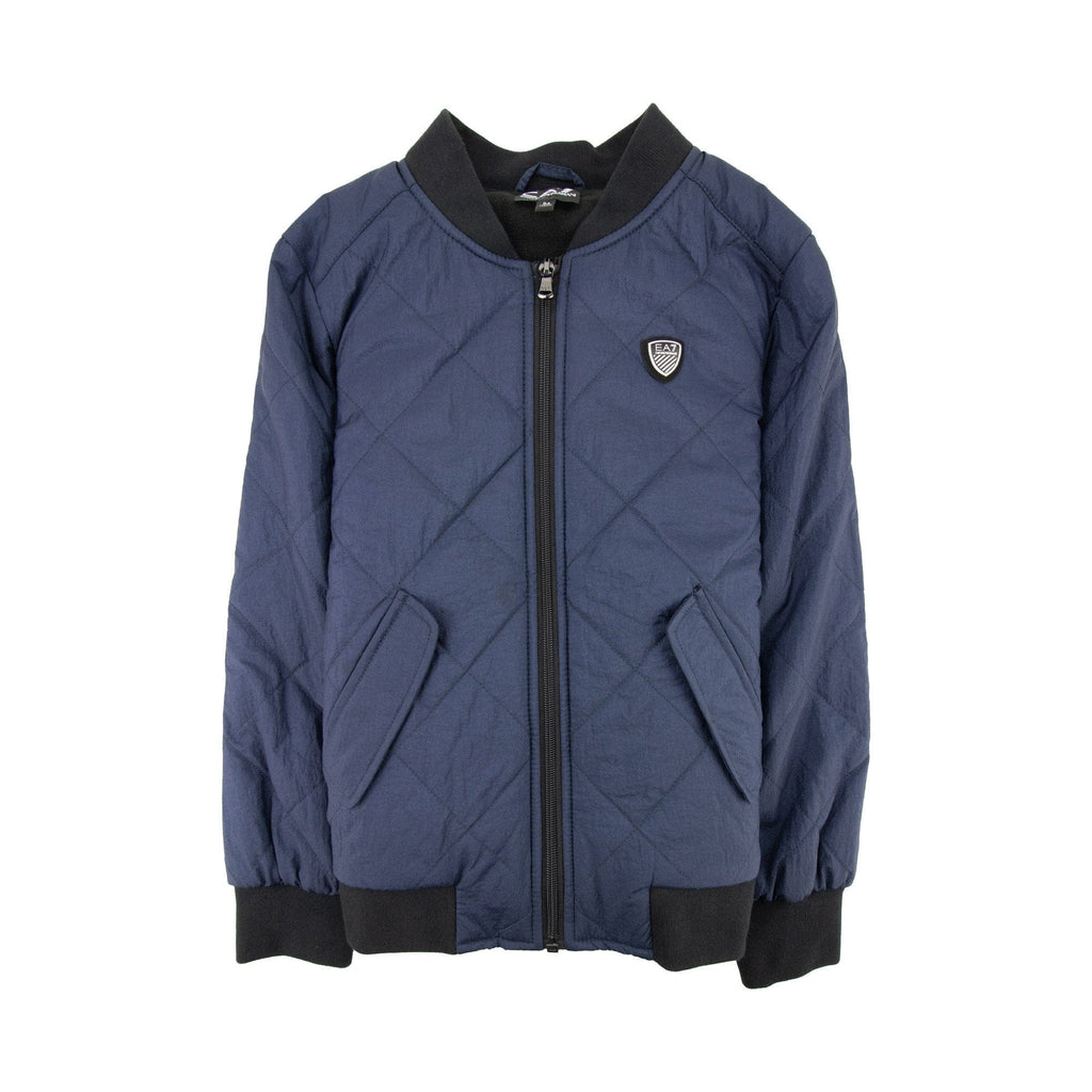 EA7 Junior Logo Shield Bomber Jacket Blue