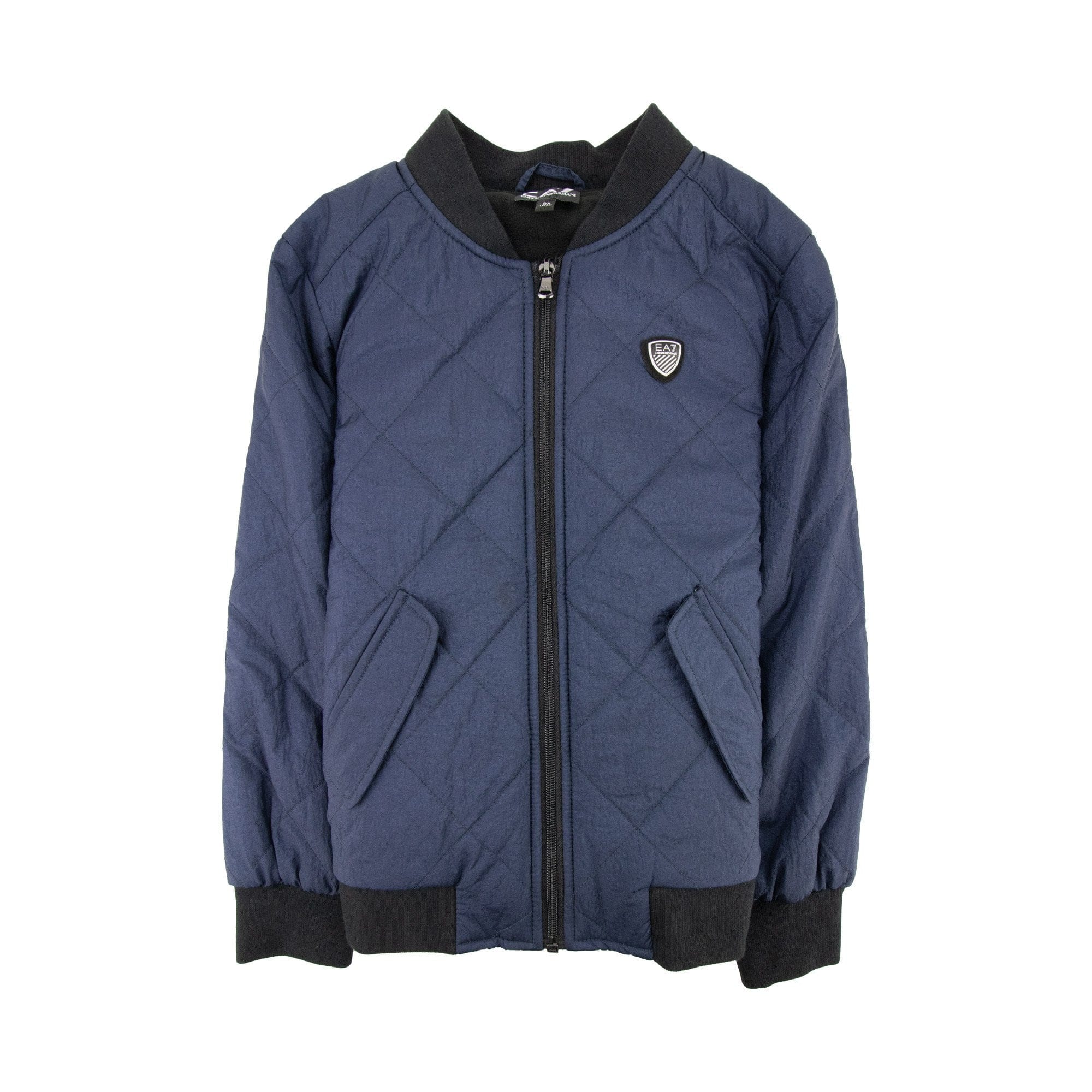 EA7 Junior Logo Shield Bomber Jacket Blue