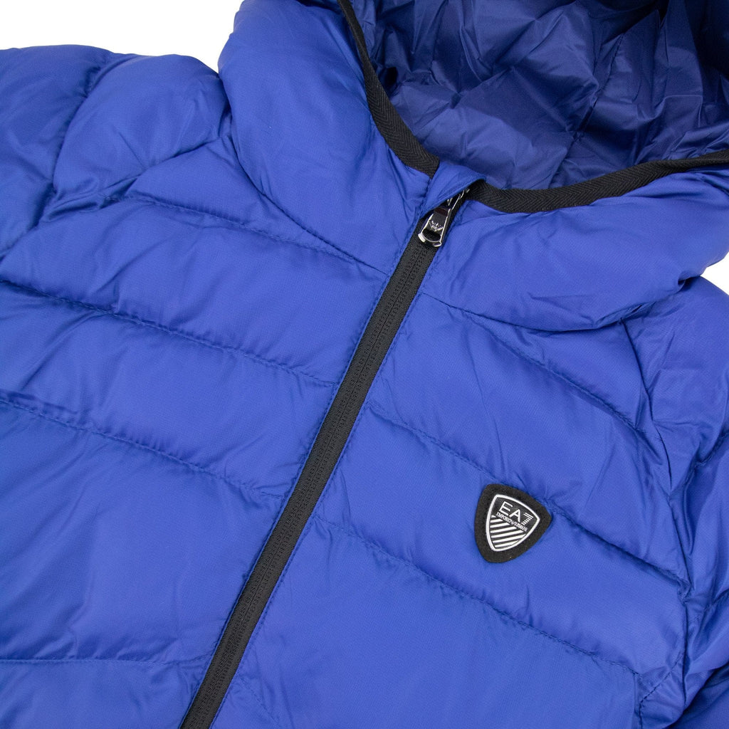 EA7 Junior Shield Logo Puffa Down Jacket Elec Blue