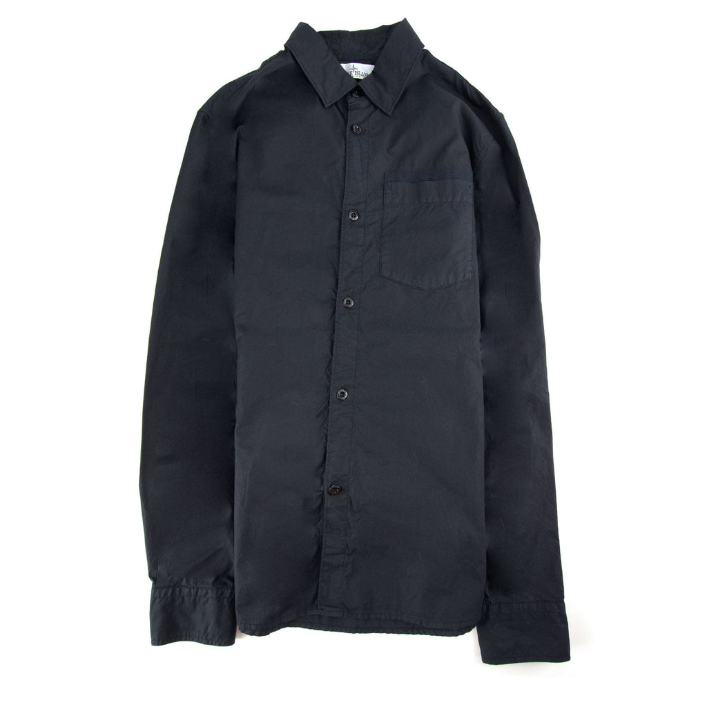 Stone Island Junior Arm Patch Classic Shirt Navy V0020