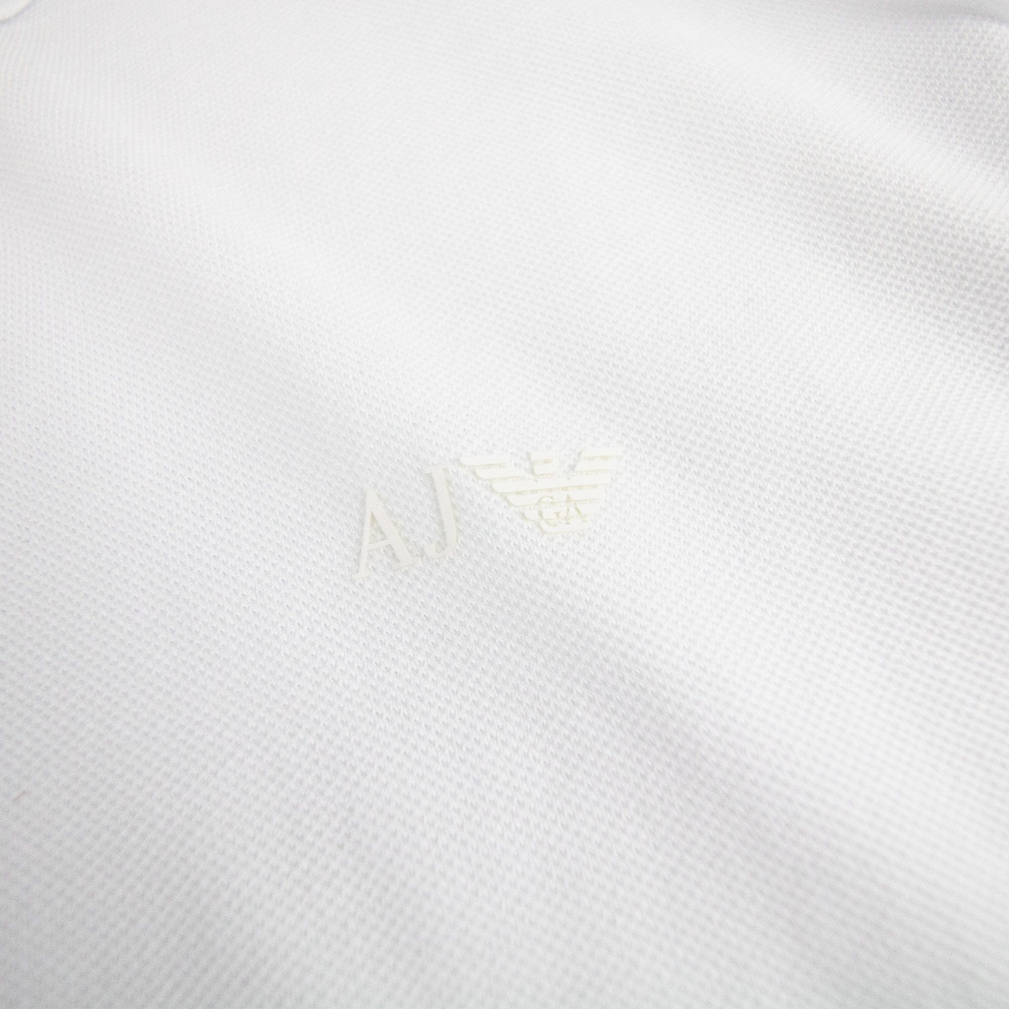 Armani Jeans Rubber Logo Short Sleeve Polo White