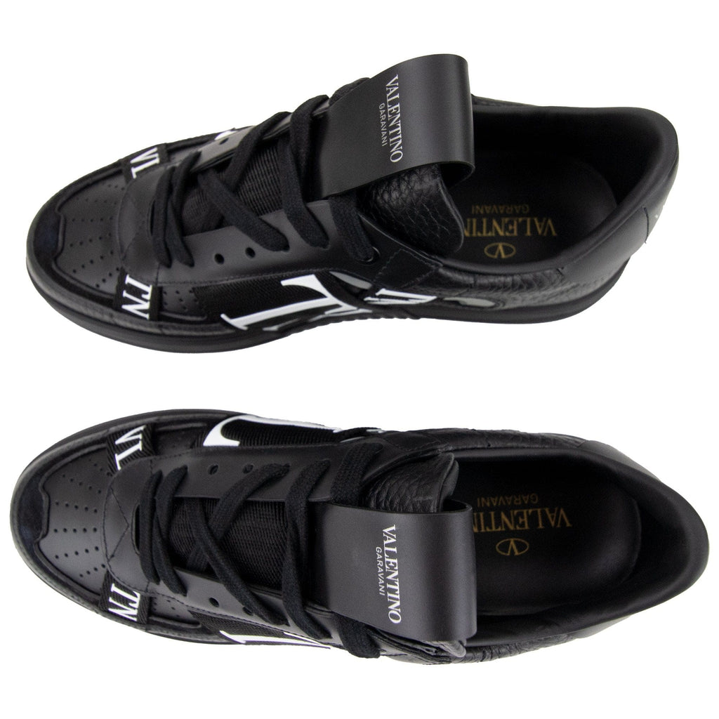Valentino VLTN Logo Embellished Leather Trainers Nero
