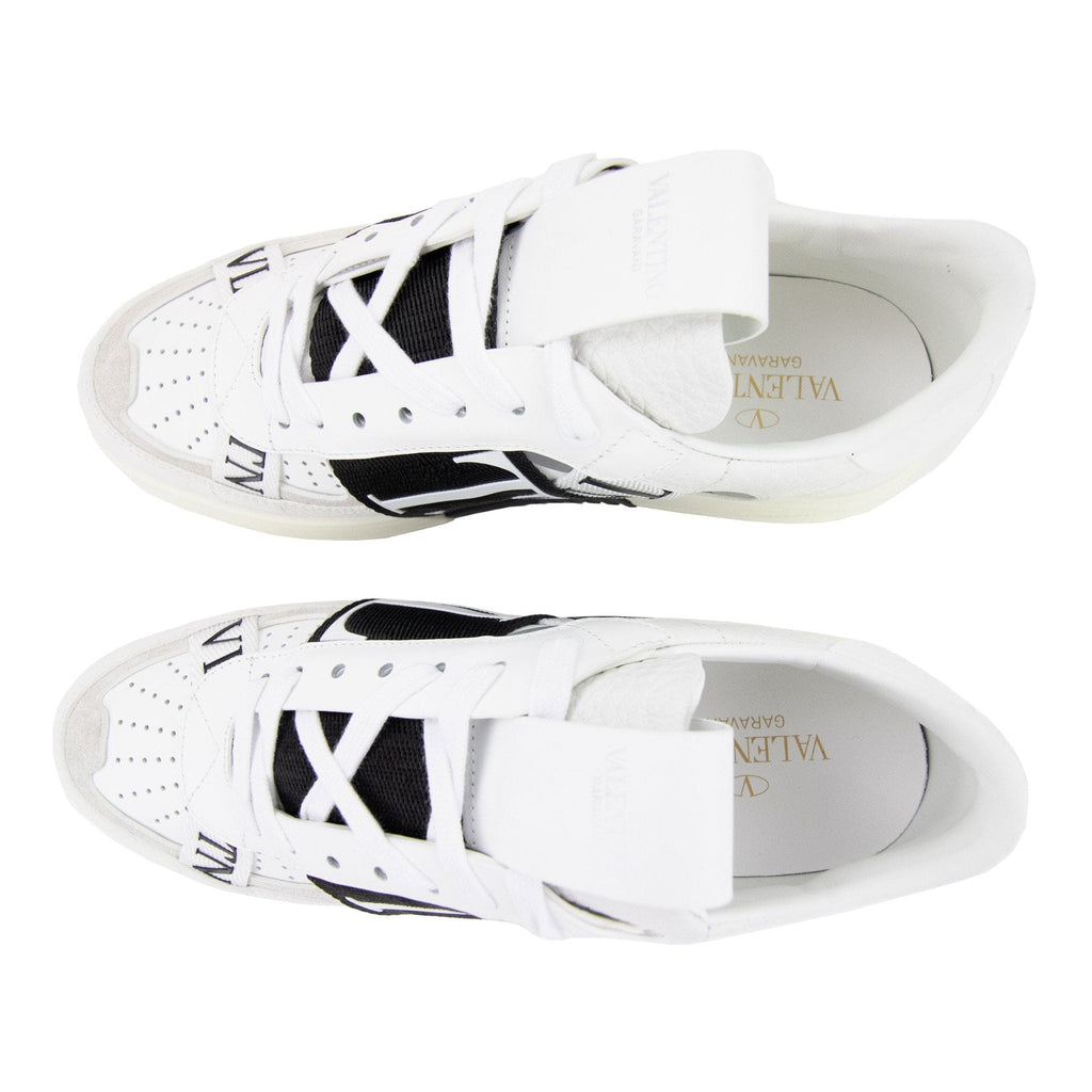 Valentino VLTN Logo Embellished Leather Trainers Bianco