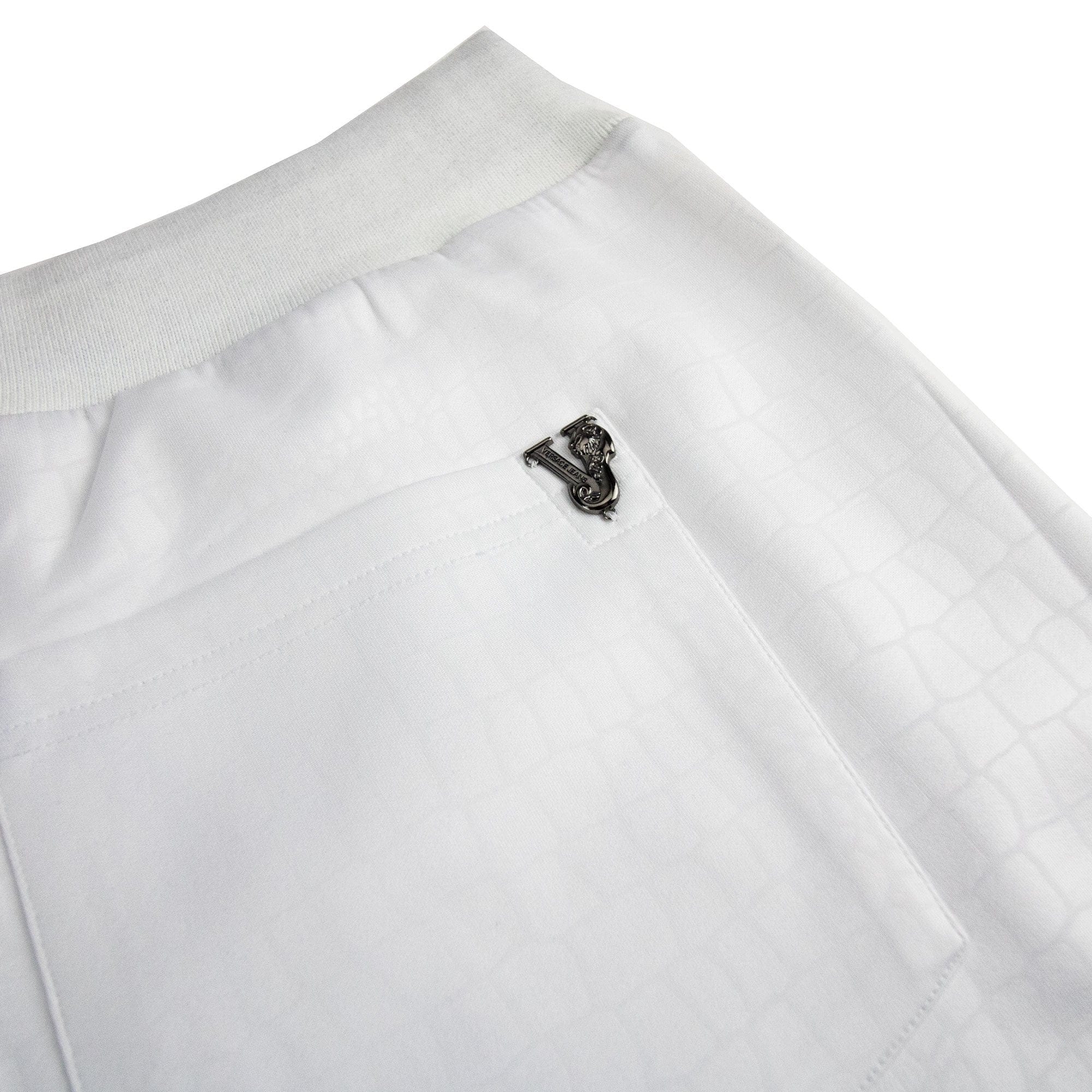 Versace Jeans Neoprene Scuba Metal Logo Shorts White
