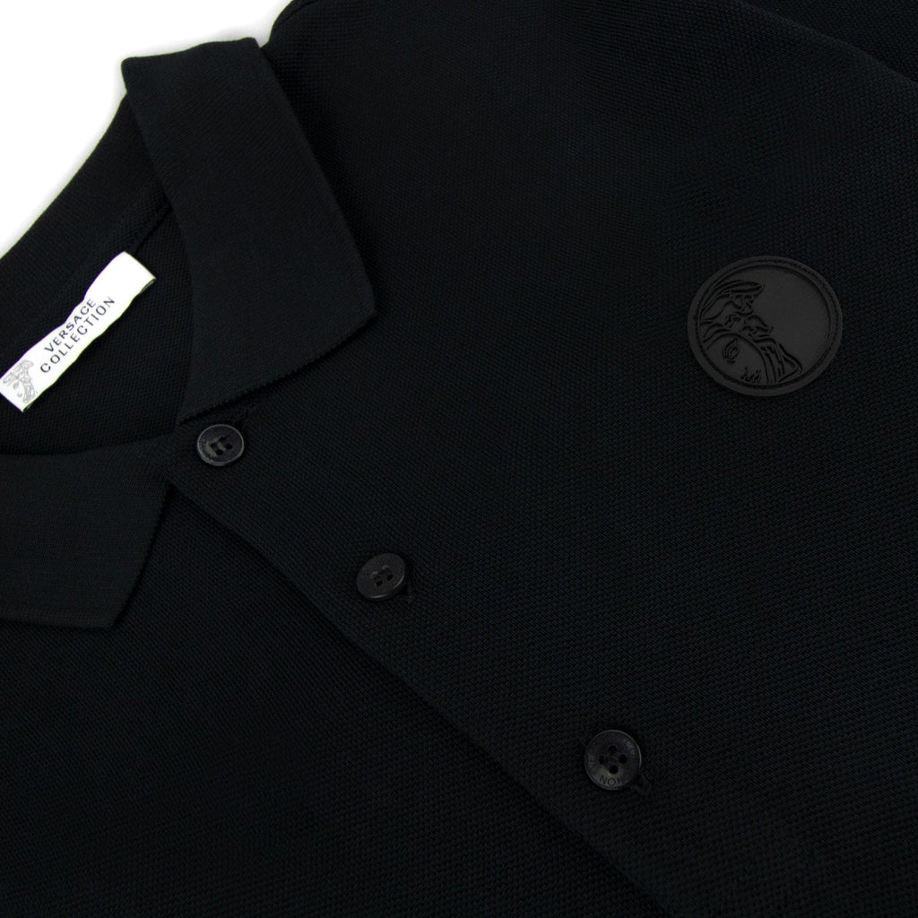 Versace Collection Rubber Medusa Logo Polo Black