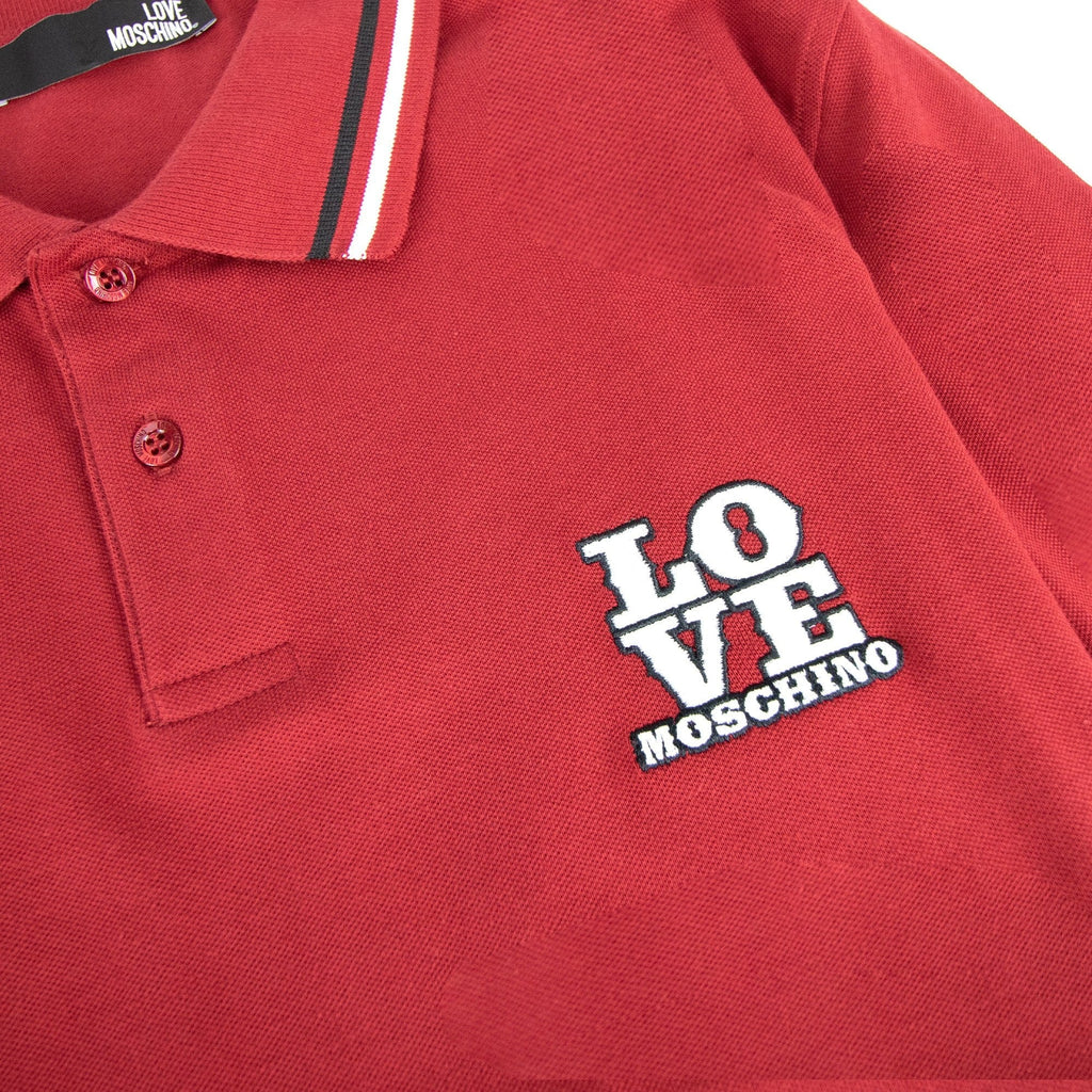 Love Moschino Embroidered Logo S/s Polo Burgundy