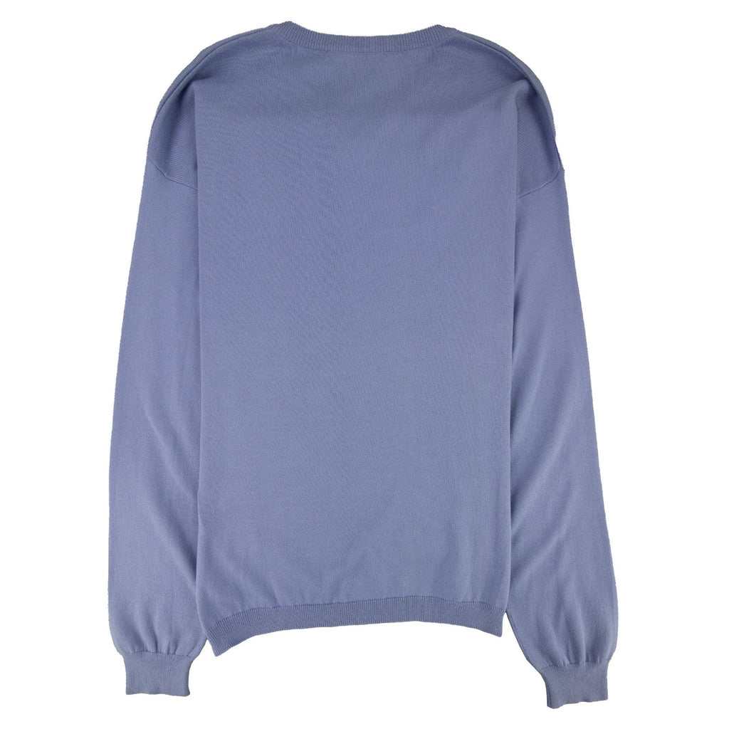 Love Moschino V Neck Knitted Sweatshirt Sky Blue