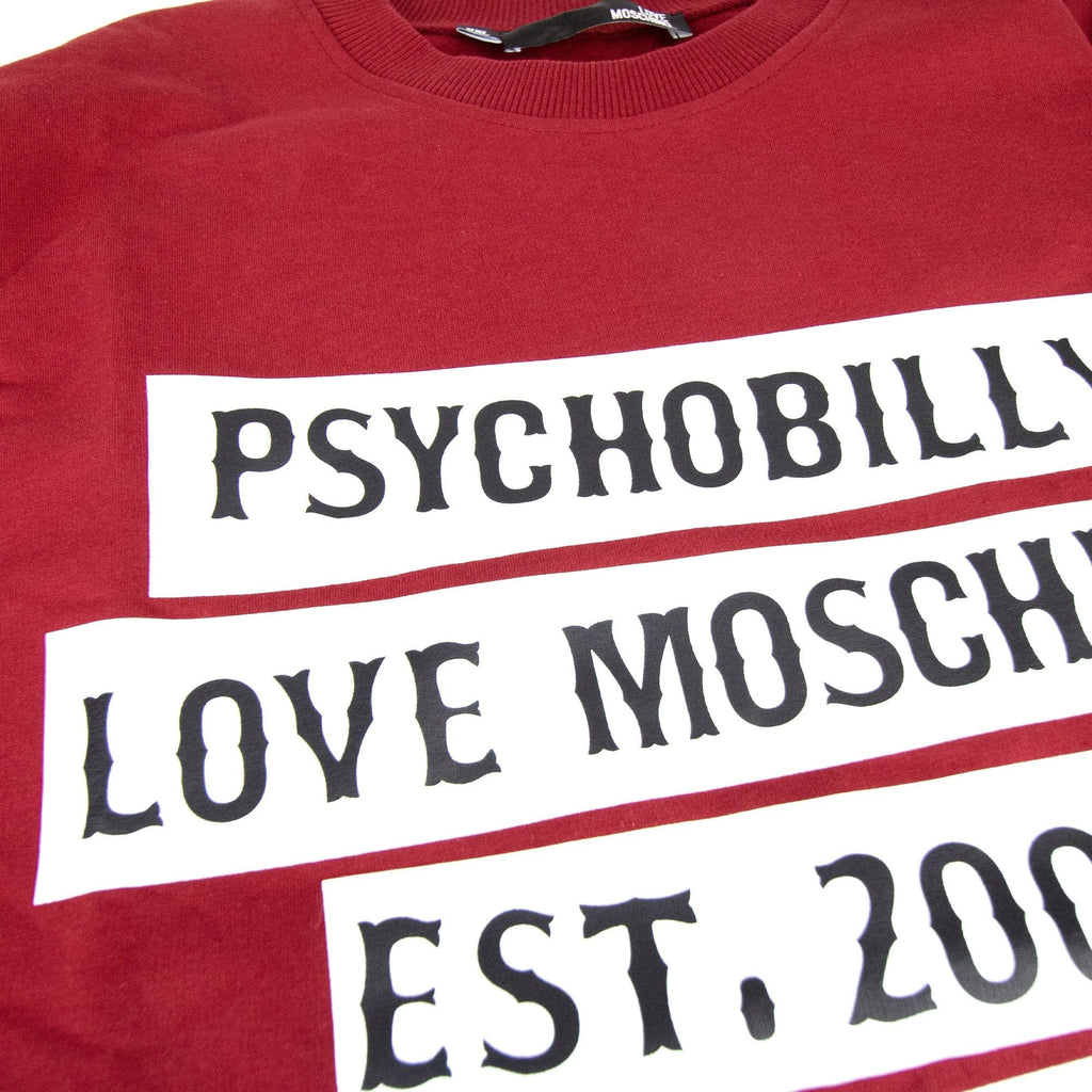 Love Moschino Psychobilly Logo Crewneck Sweatshirt Burgundy