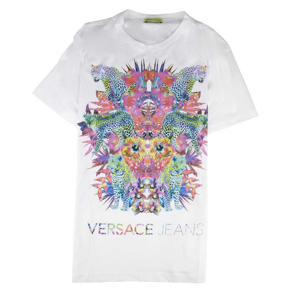 Versace Jeans Rubino Logo Print Jersey T Shirt White
