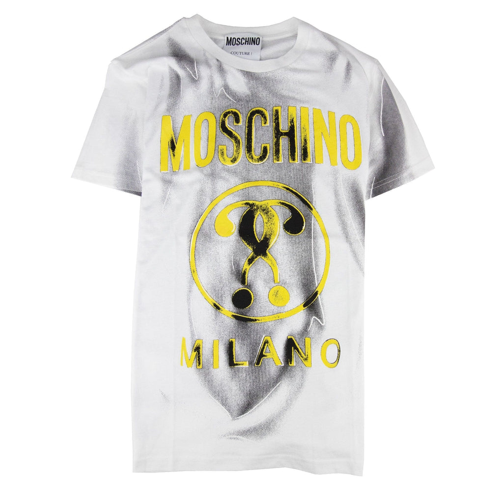Moschino Couture Double Question Mark Milano T Shirt White