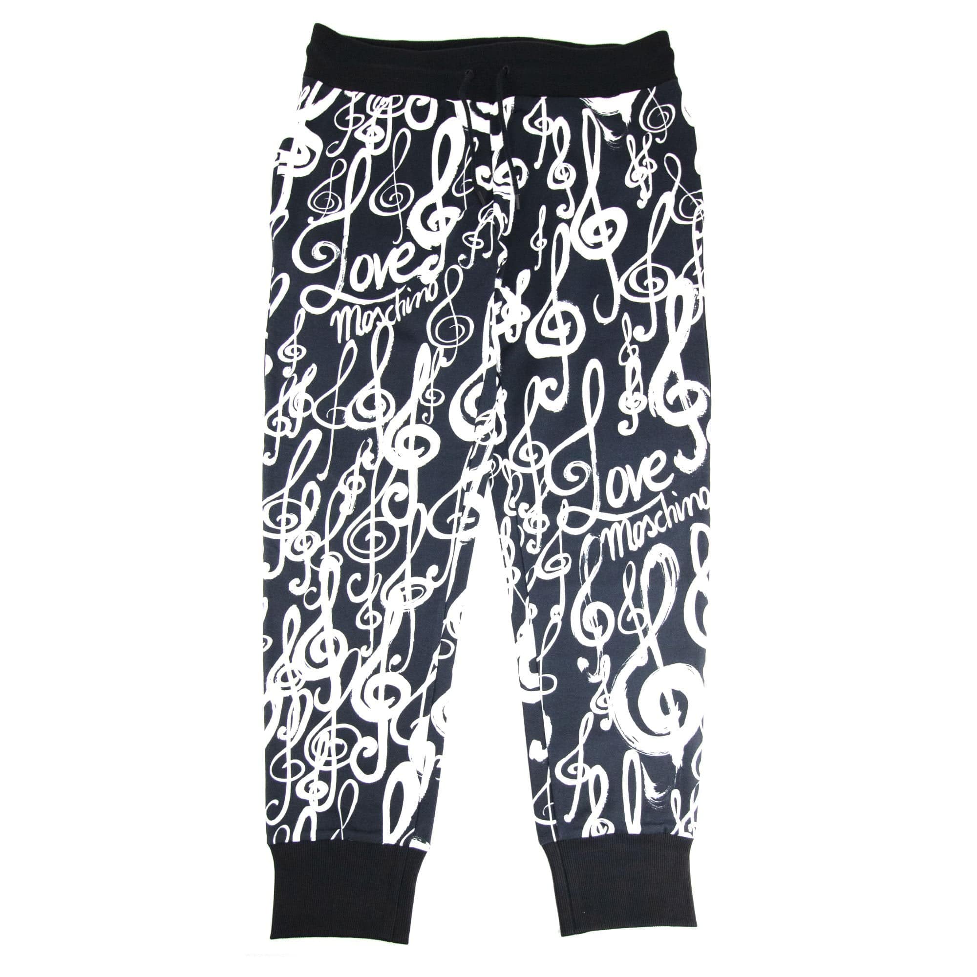 Love Moschino All Over Musical Print Jogging Pant Black