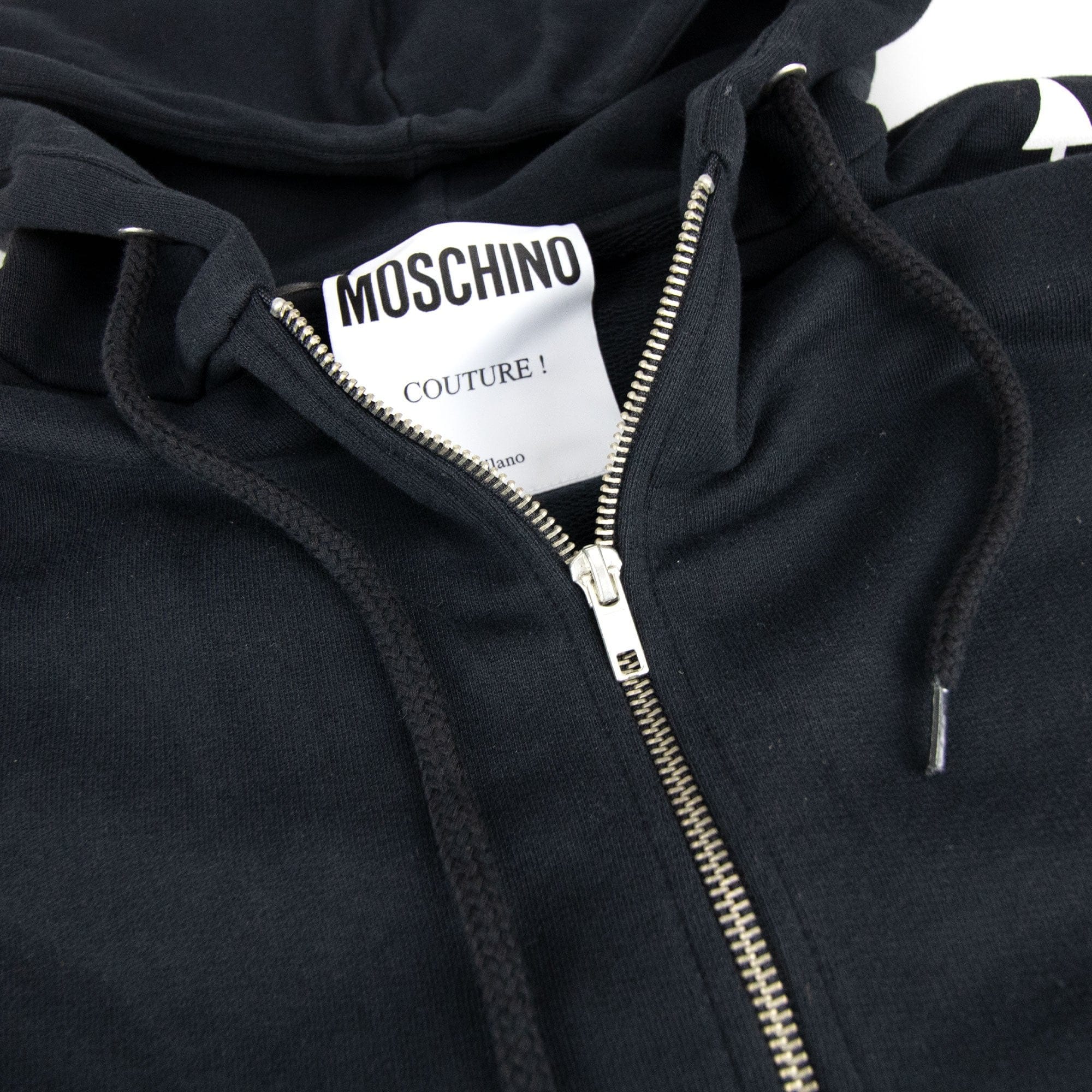 Moschino Couture Measurement Logo Zip Up Sweatshirt Black