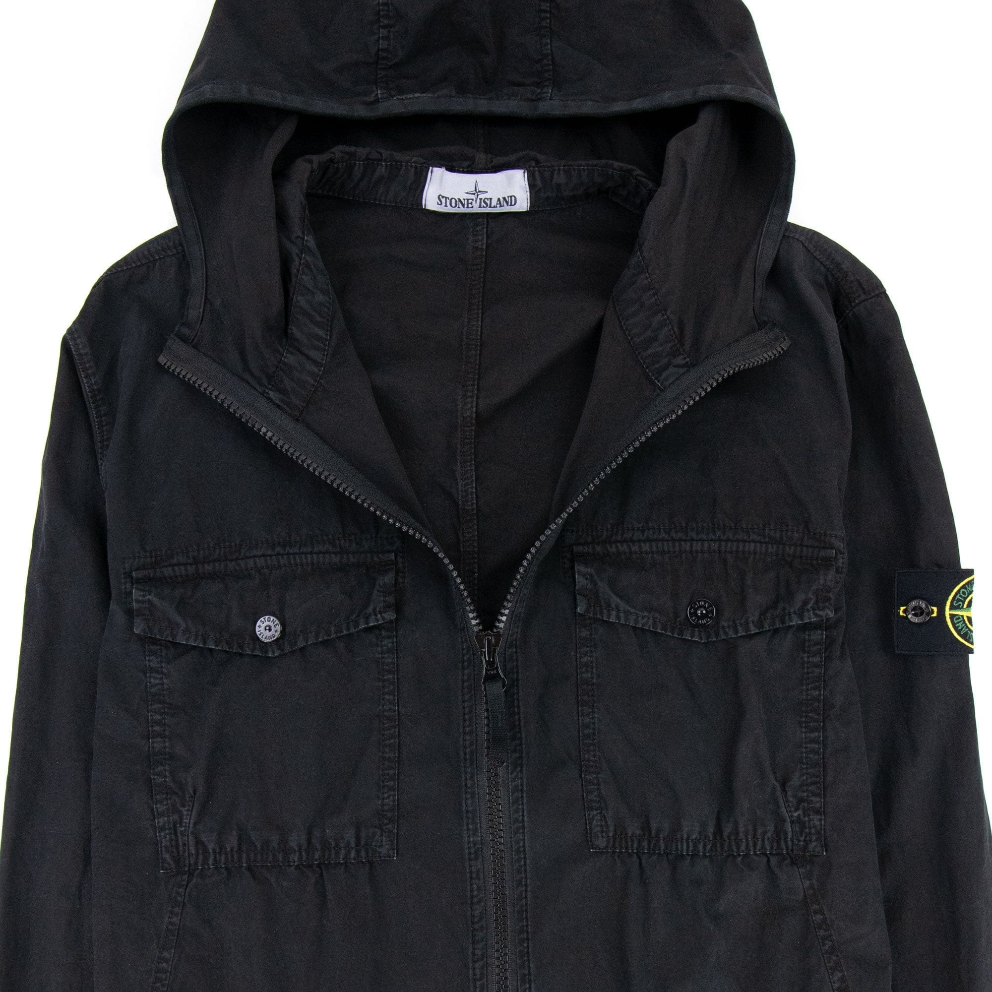 Stone Island Zip Hoodied Sweatshirt Black V0129