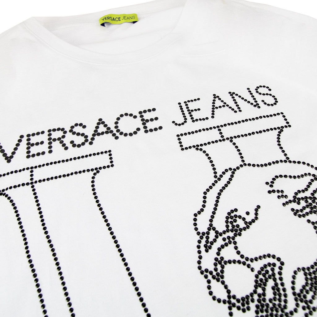 Versace Jeans Studs Tiger Logo T Shirt White