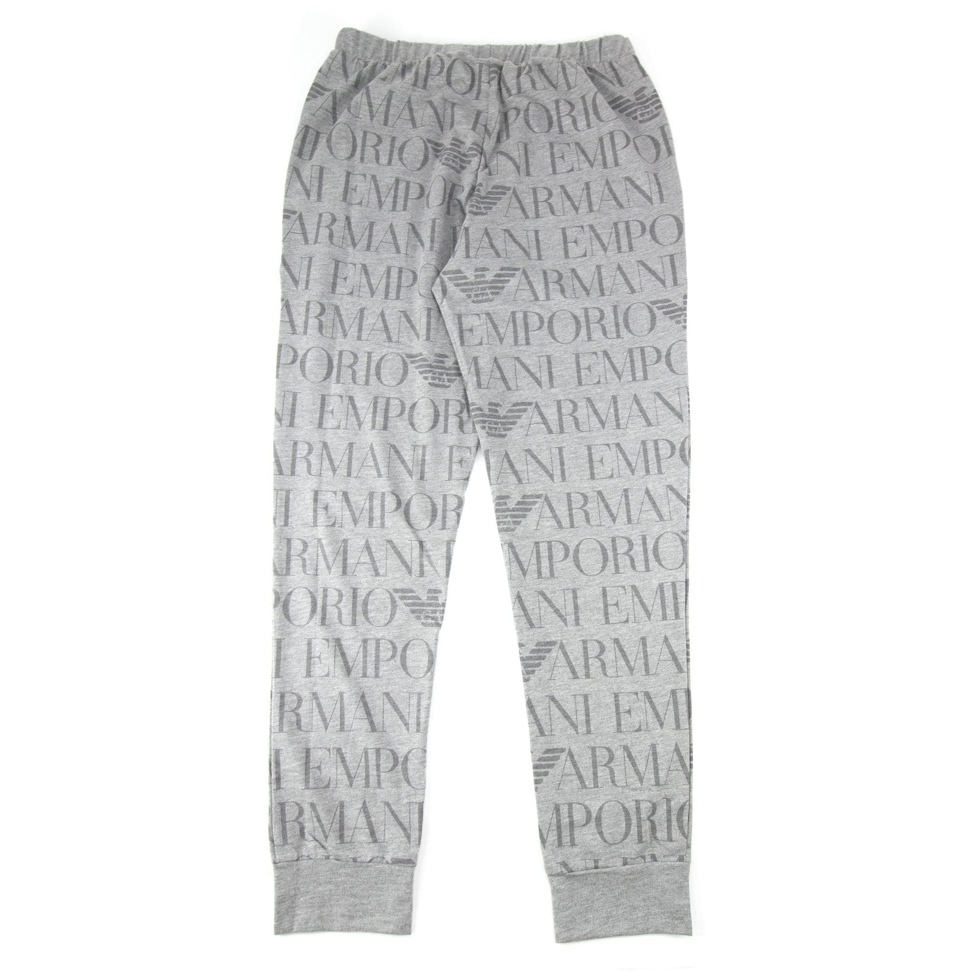 Emporio Armani All Over Print Logo Trouser Grey