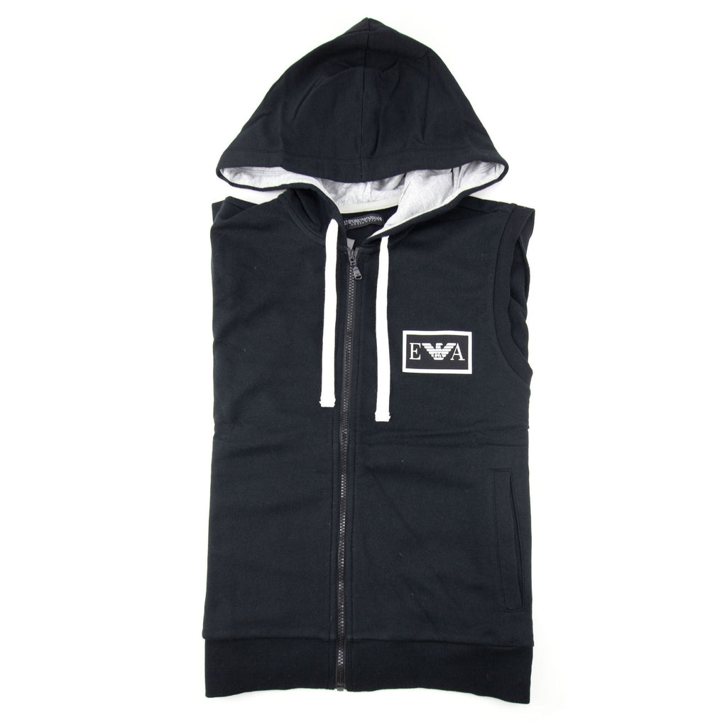 Emporio Armani Ea Sleevless Hooded Sweater Black