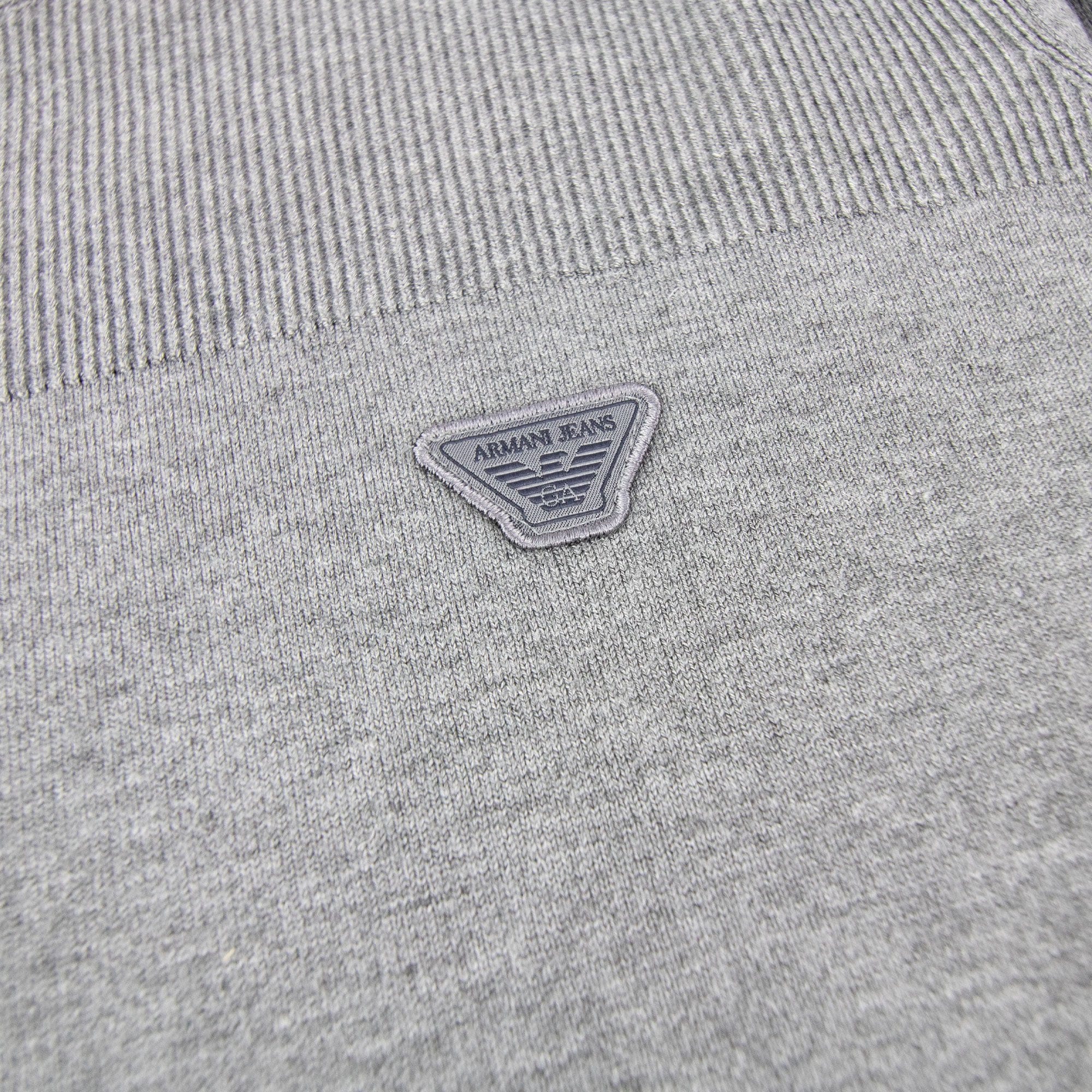Armani Jeans Eagle Patch Logo Sweatshirt Grey Melange