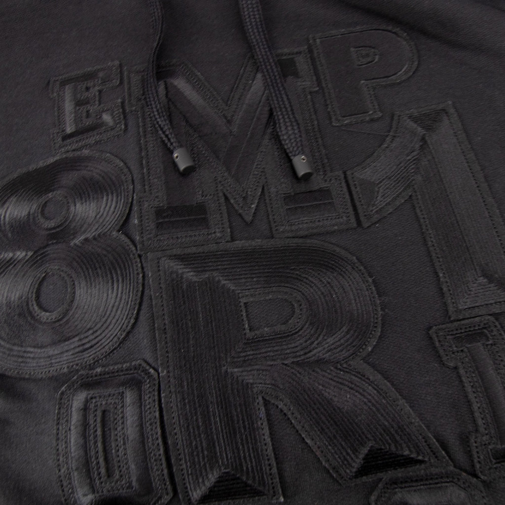 Emporio Armani Emboriodered Logo Hooded Sweatshirt Black
