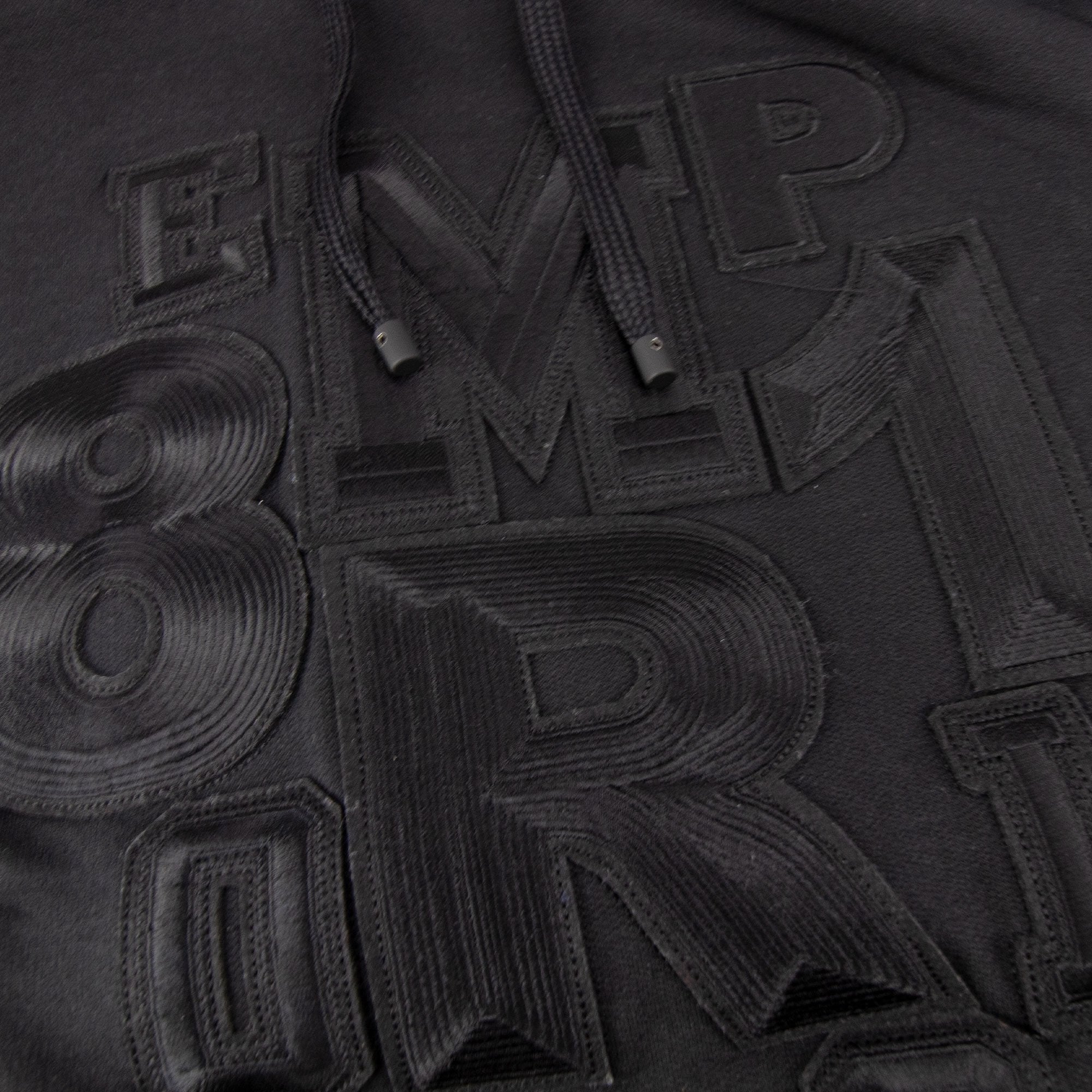 Emporio Armani Emboriodered Logo Hooded Sweatshirt Black