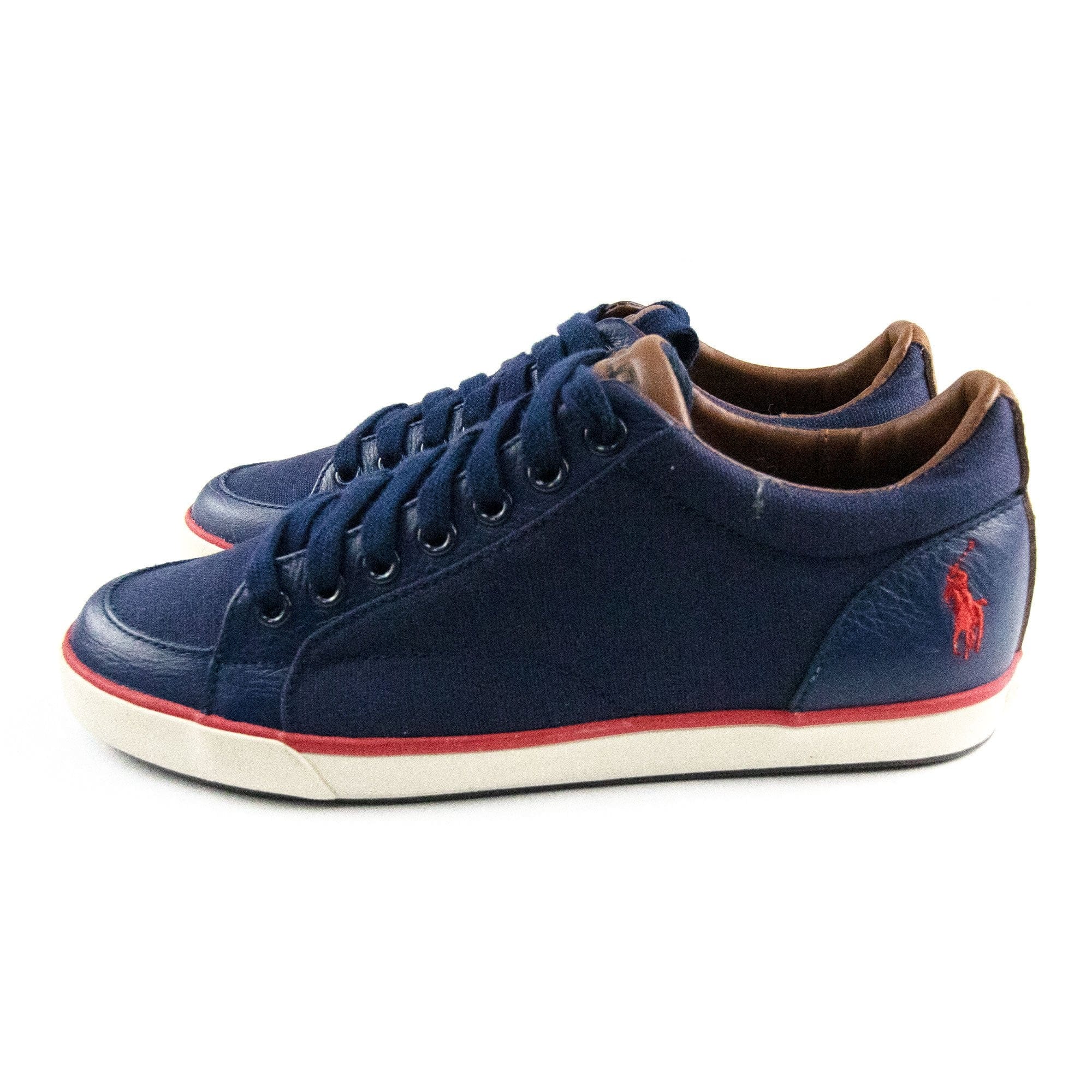 Polo Ralph Lauren Norwood  Tumbled Canvas Trainer Newport Navy