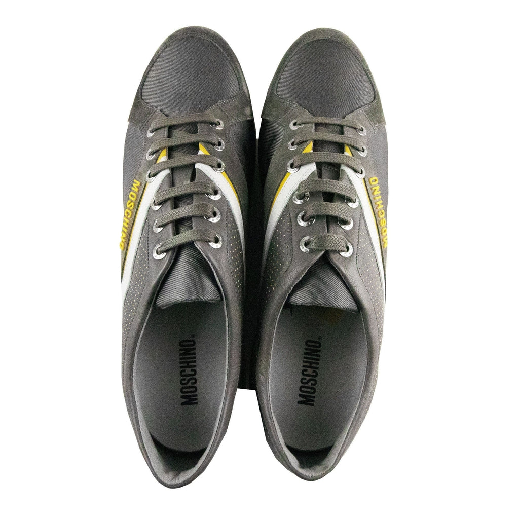 Moschino Side Logo Velour Cord Trainers Grigio