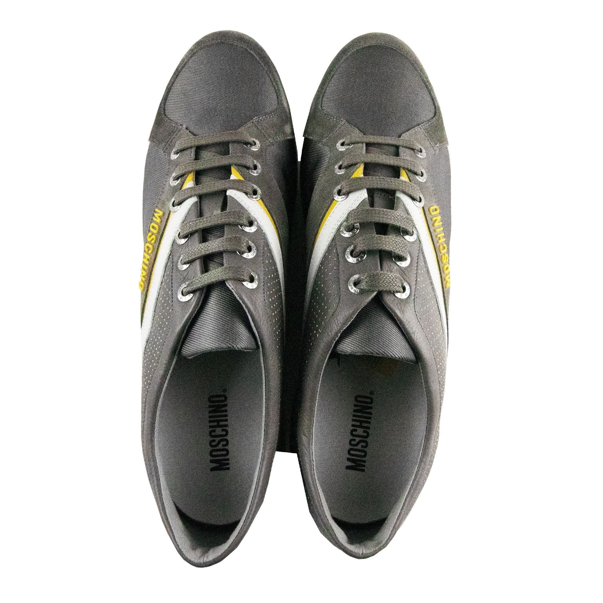 Moschino Side Logo Velour Cord Trainers Grigio
