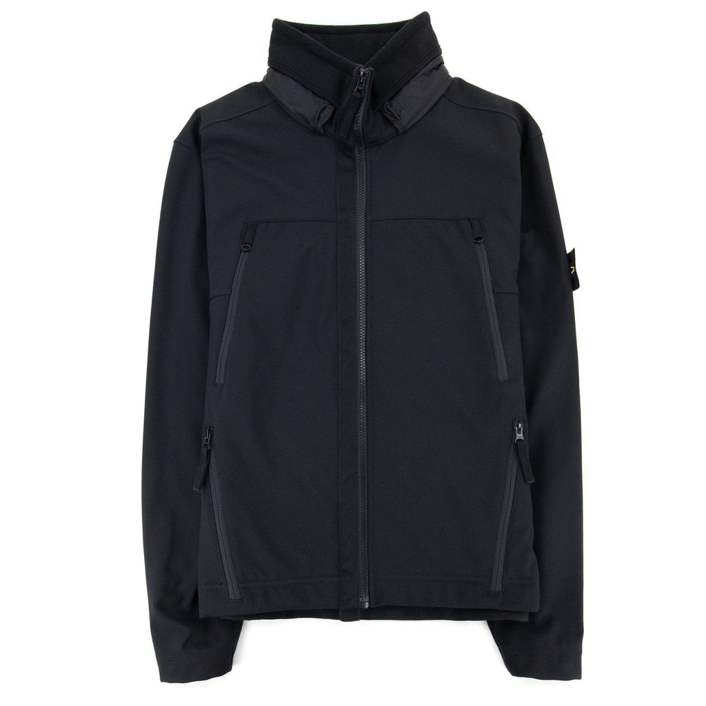 Stone Island Soft Shell-r Hooded Jacket Black