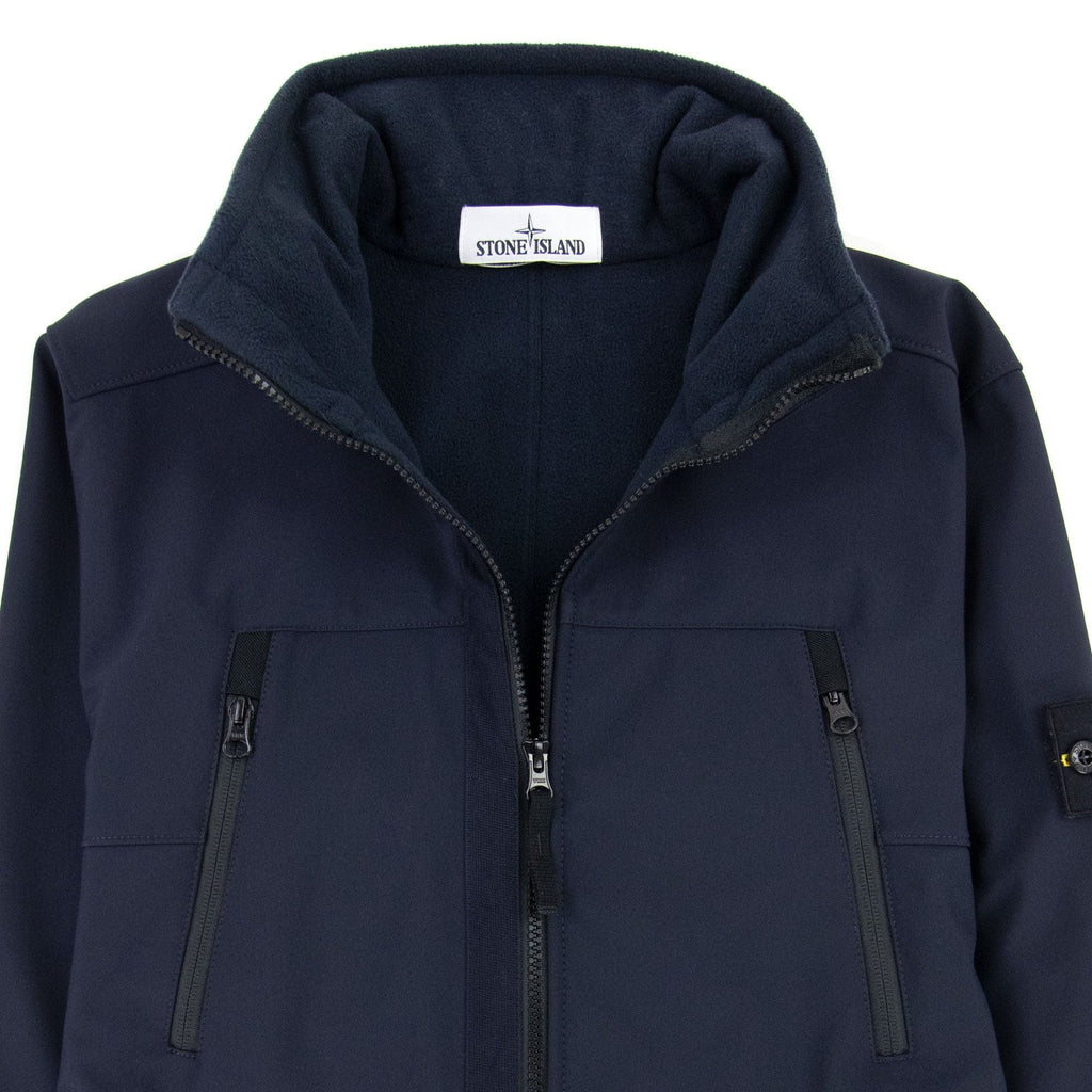 Stone Island Soft Shell-r Hooded Jacket Navy