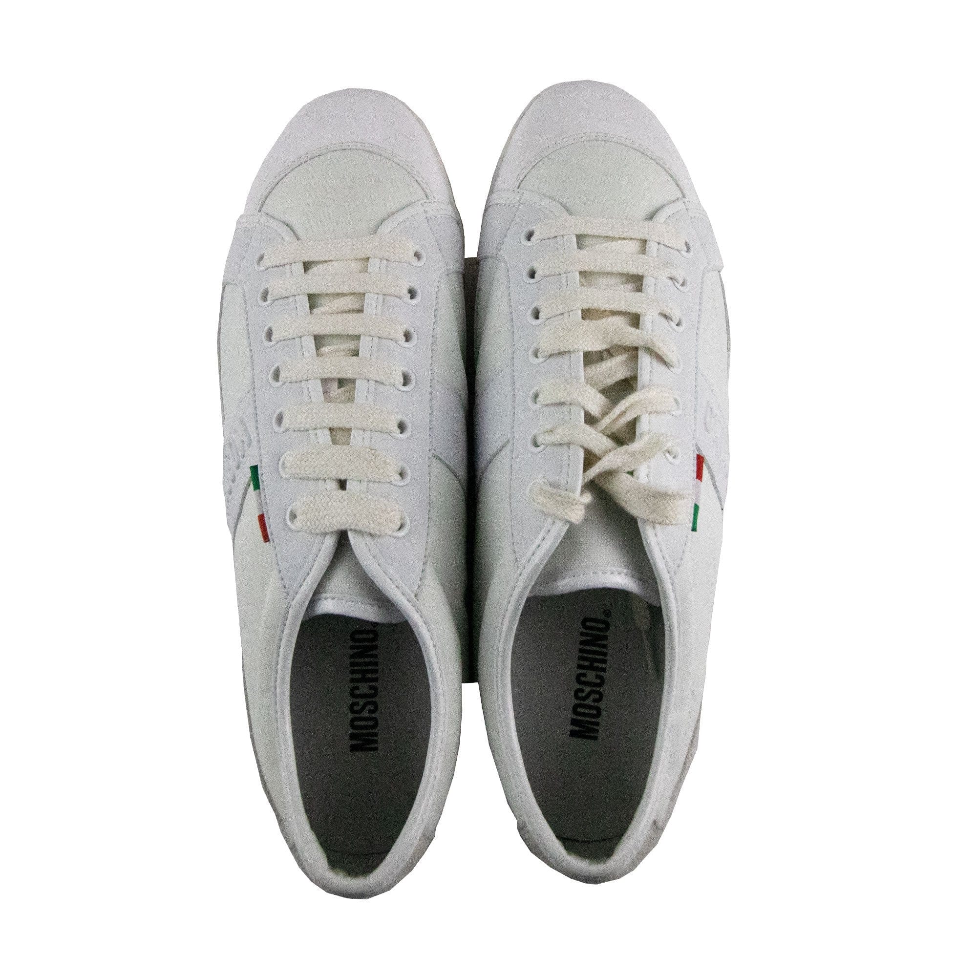 Moschino Logo Leather&amp;suede Low Trainers White