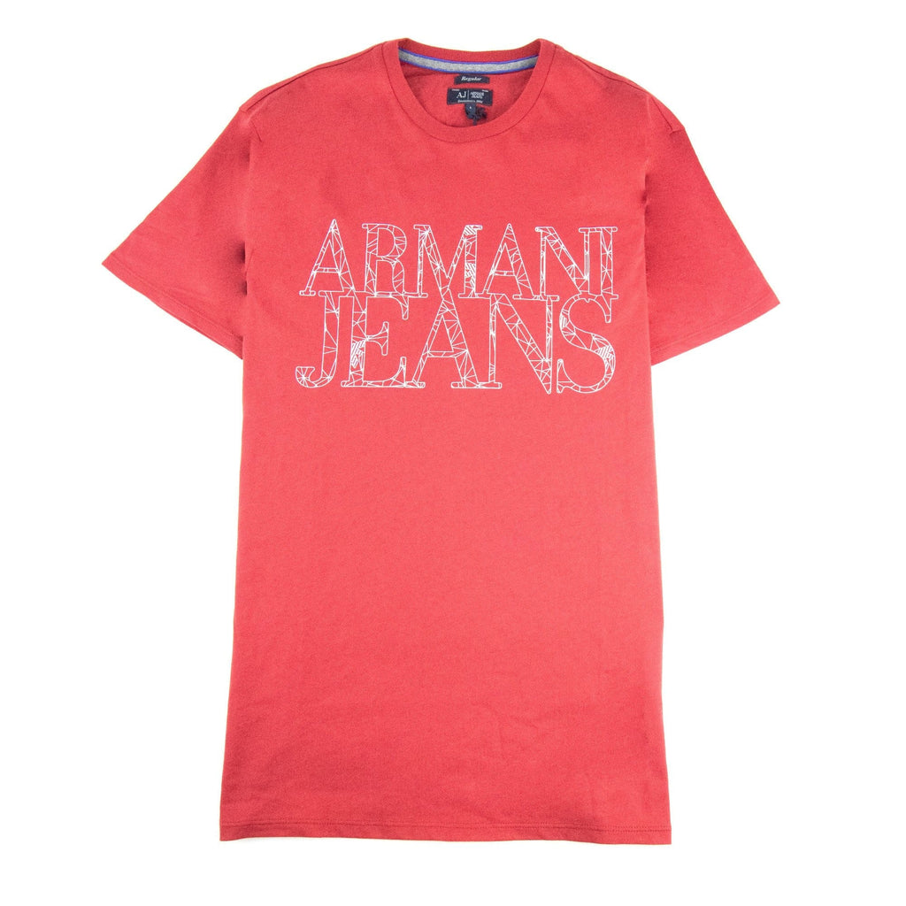Armani Jeans Logo Print T Shirt Rosso Red
