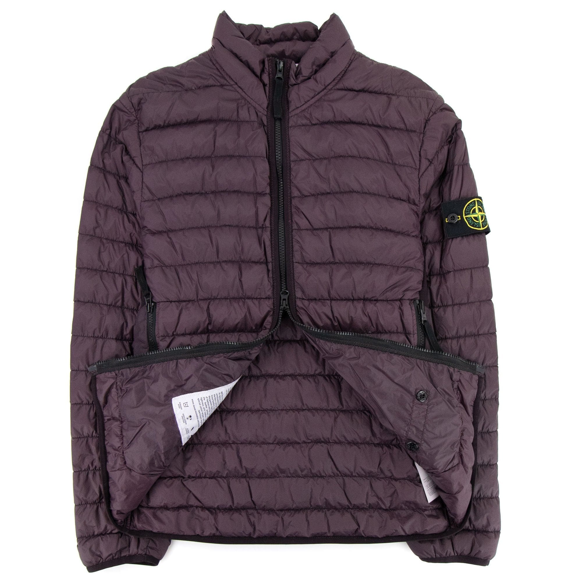 Stone Island Garment Dyed Micro Yarn Zip Jacket Maroon