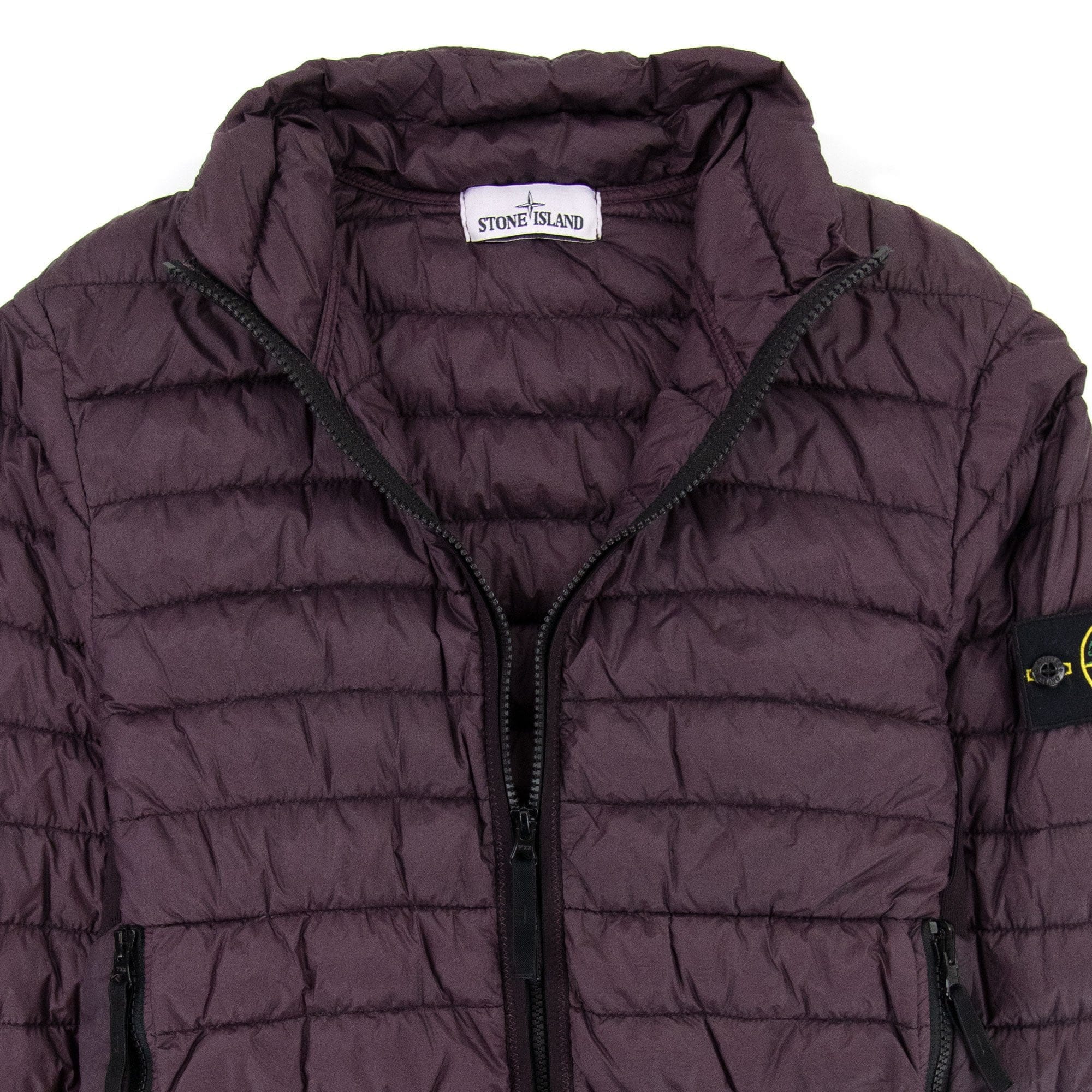 Stone Island Garment Dyed Micro Yarn Zip Jacket Maroon