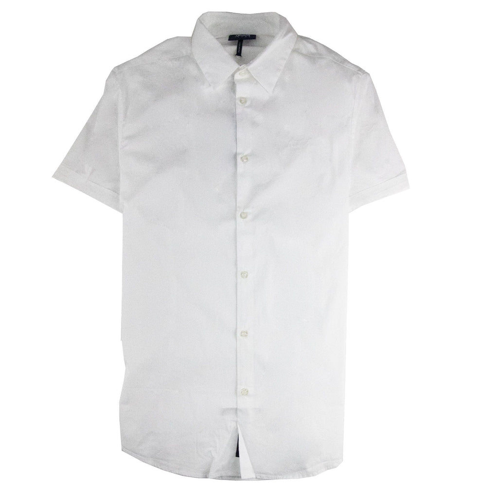 Armani Jeans Logo Italian Fabric S/s Shirt Bianco Ottico