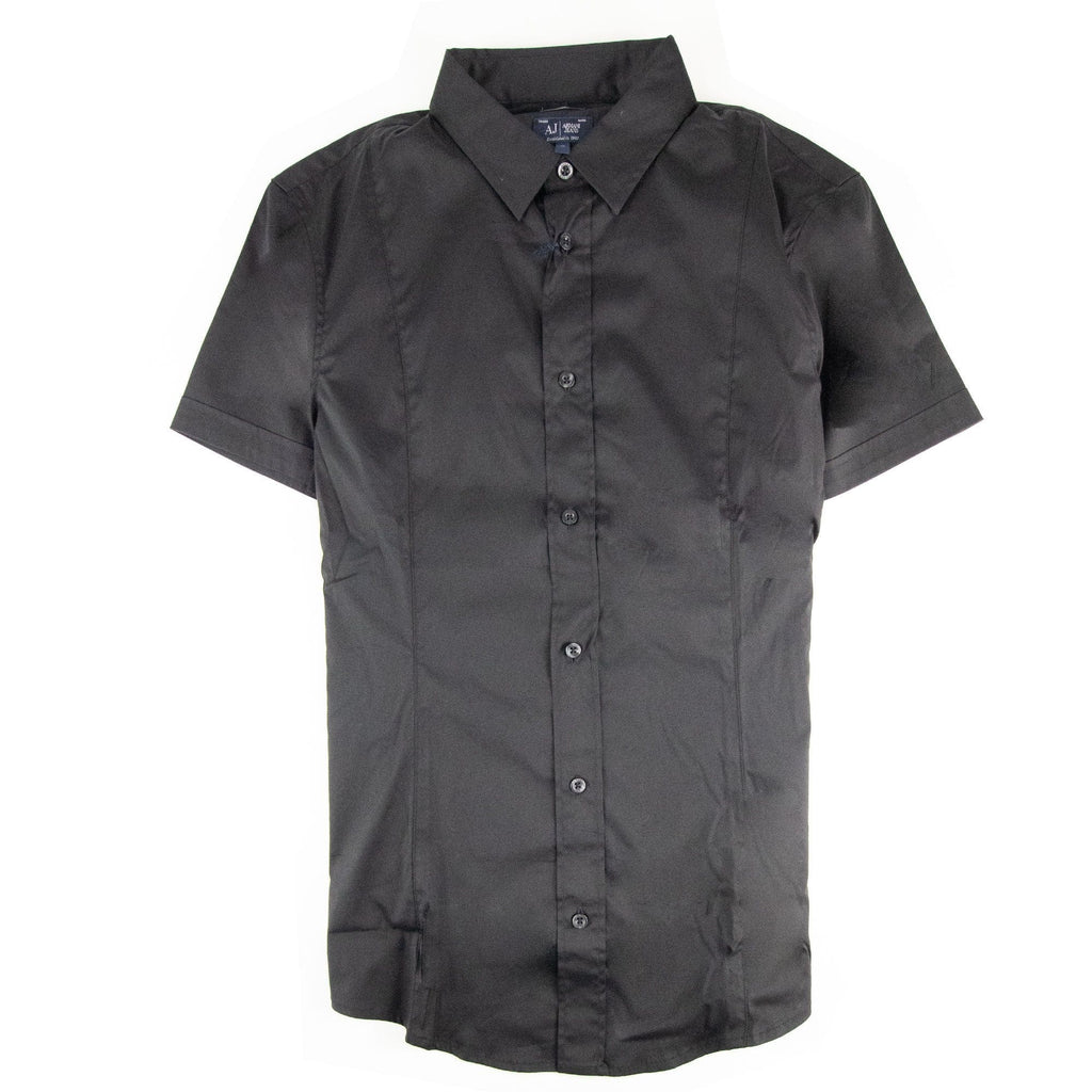Armani Jeans Collar Aj Logo S/s Shirt Black