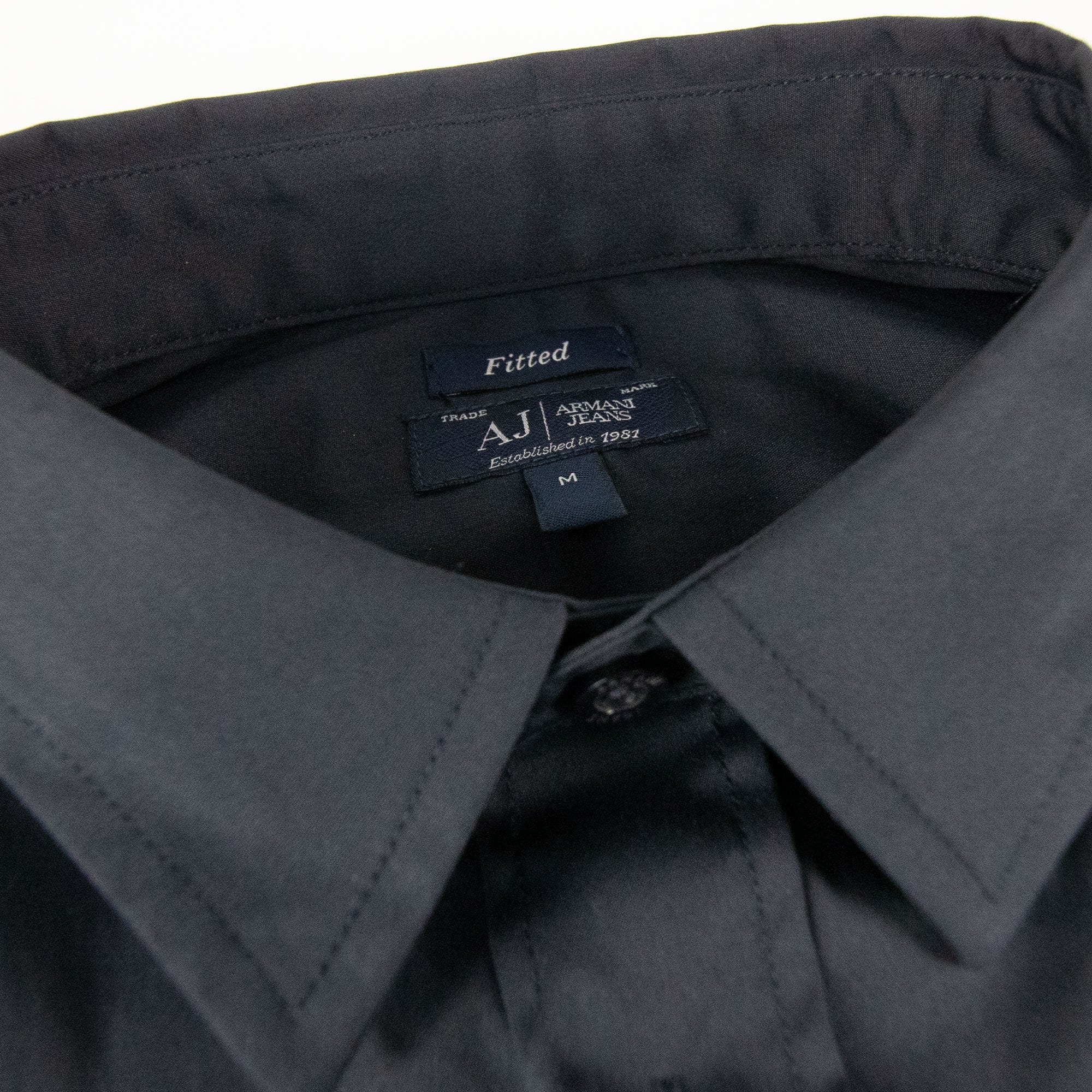 Armani Jeans Collar Aj Logo S/s Shirt Navy Blue