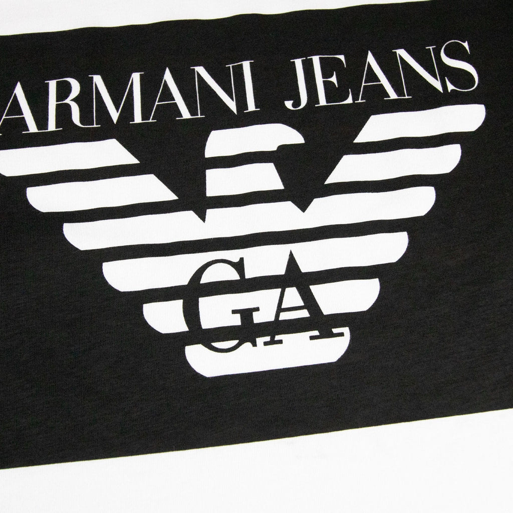 Armani Jeans Colour Block Logo T-shirt Bianco