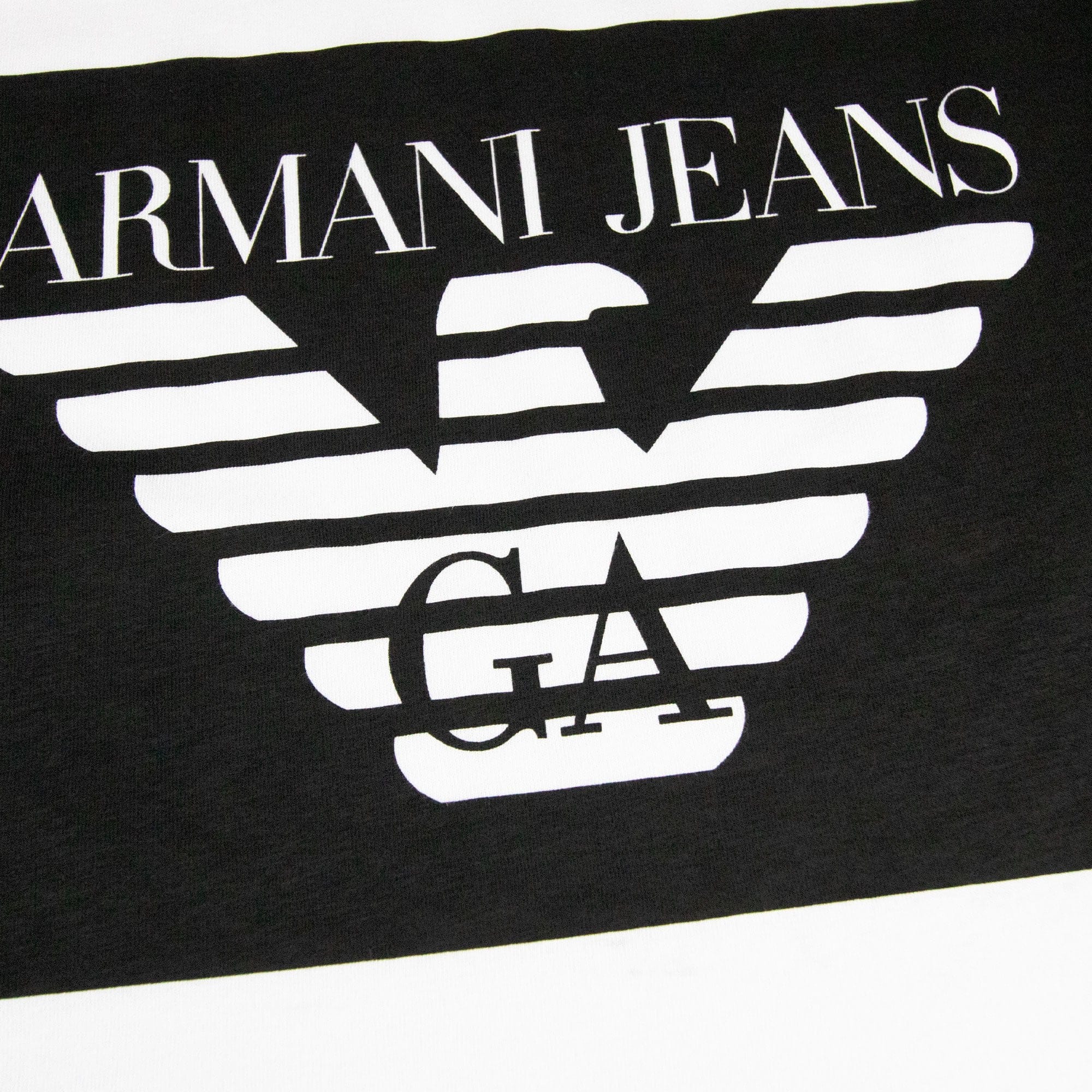 Armani Jeans Colour Block Logo T-shirt Bianco