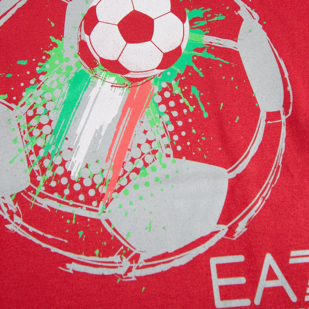Ea7 Soccer Logo Print T Shirt Candy Re