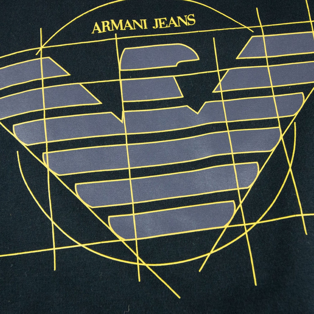 Armani Jeans Printed Logo T Shirt Blue Notte