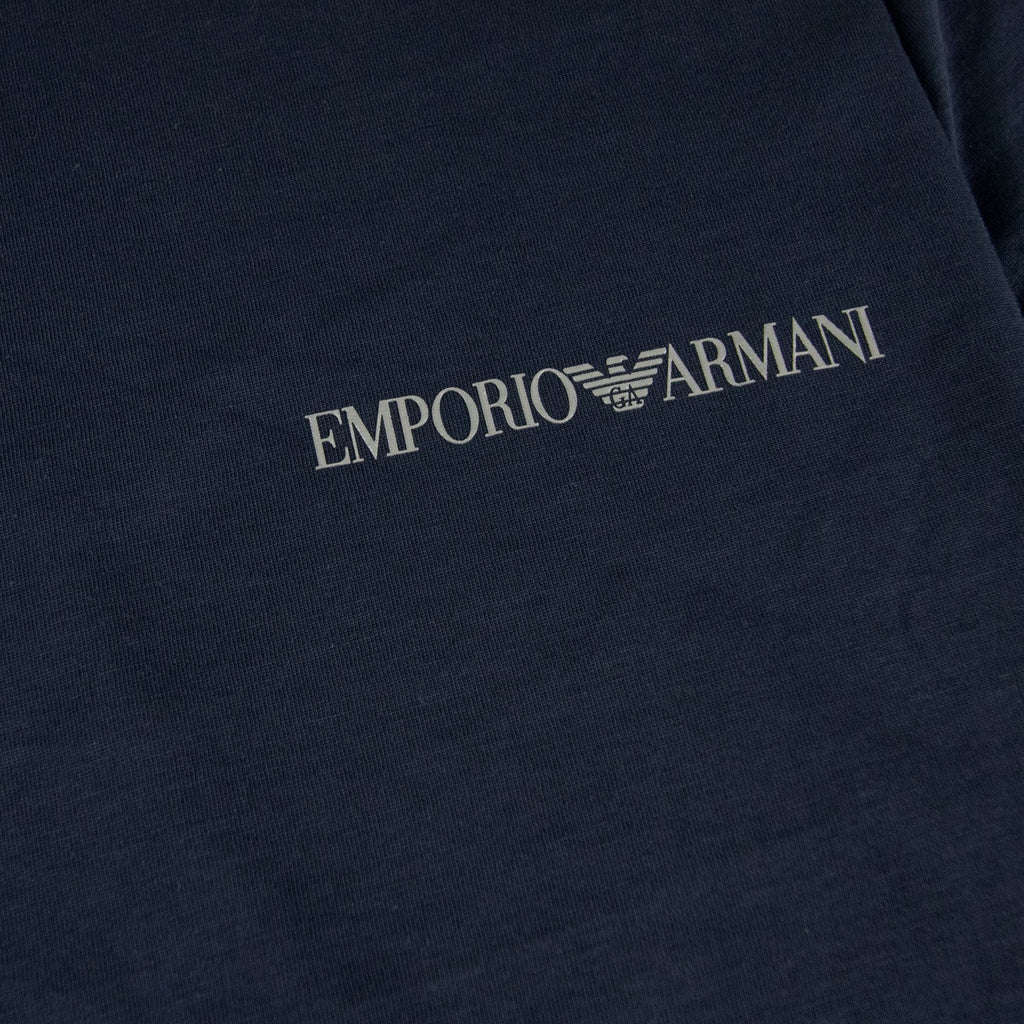 Emporio Armani Chest Logo Crewneck T Shirt Navy Blue