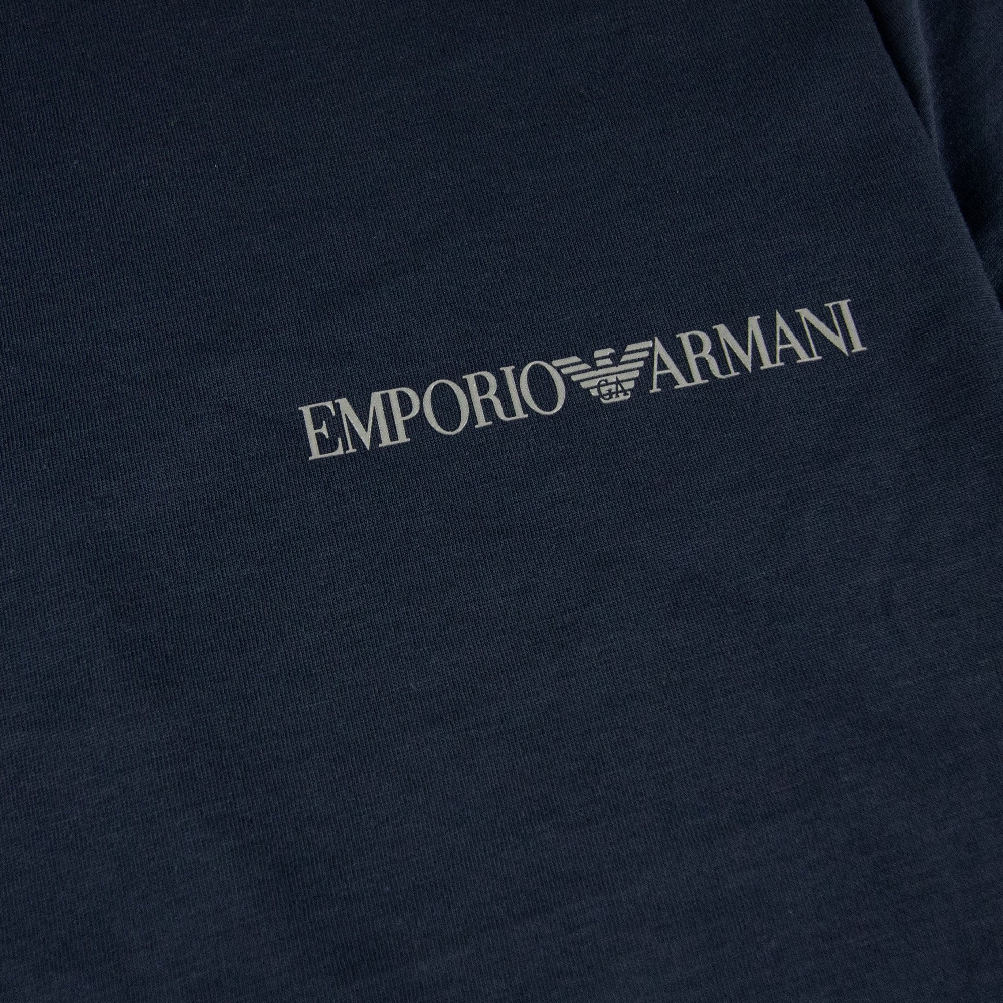 Emporio Armani Chest Logo Crewneck T Shirt Navy Blue
